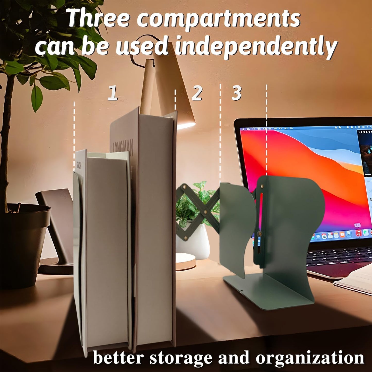 Metal Bookend for Heavy Books / Green