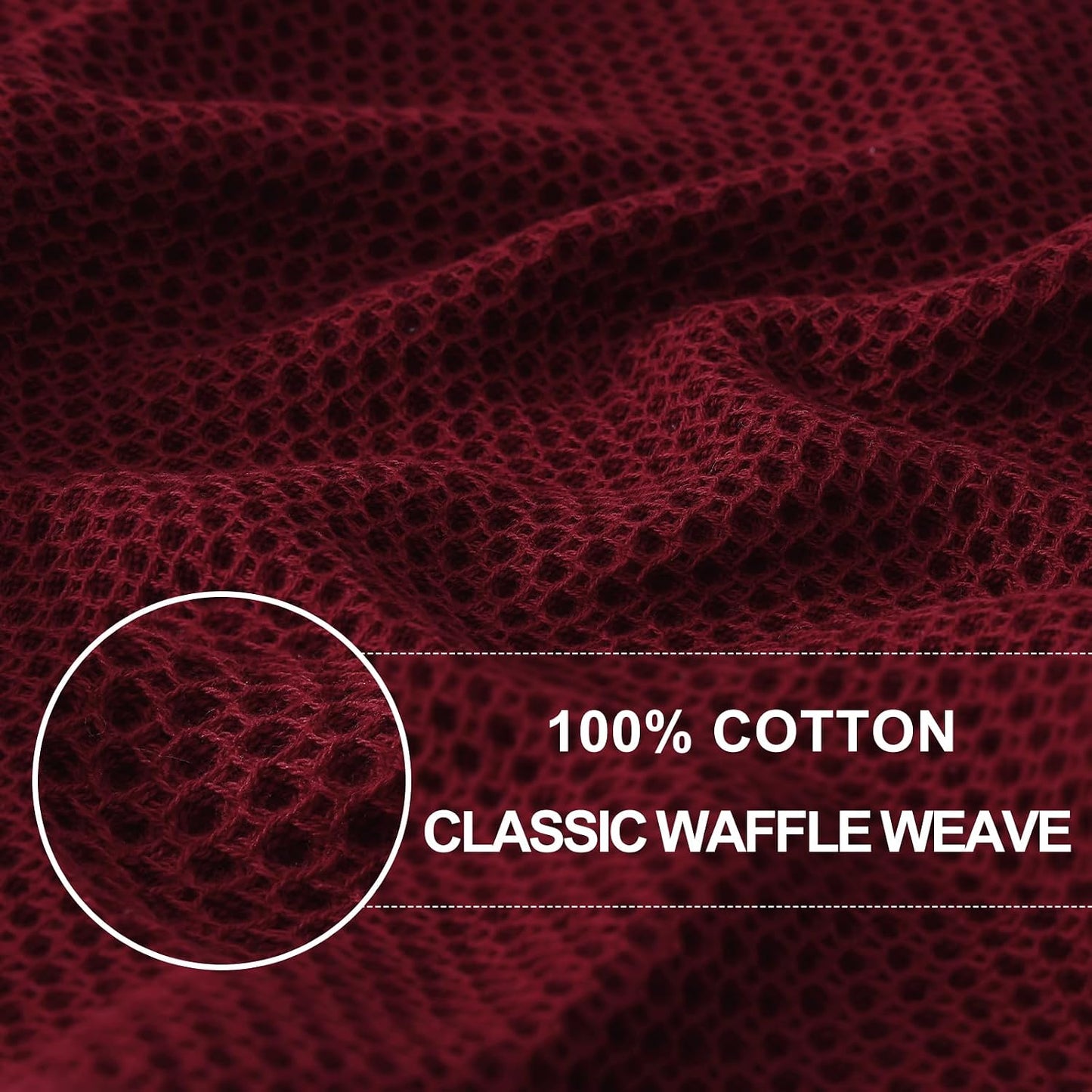 Homaxy 100% Cotton Waffle Weave Kitchen Dish Towels 12-Pack, Burgundy | 13 x 28 Inches, Ultra Soft Absorbent Dish