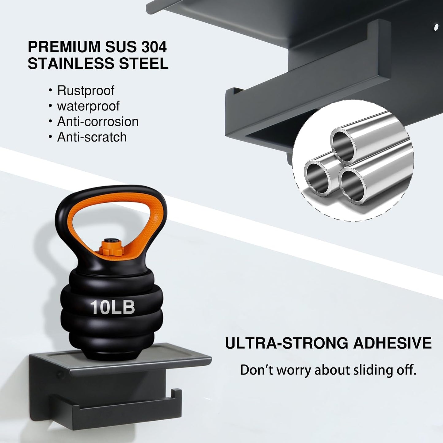 Alise Black Toilet Paper Holder with Shelf,Self Adhesive or Drilling | SUS304 Stainless Steel Adhesive Toilet Paper