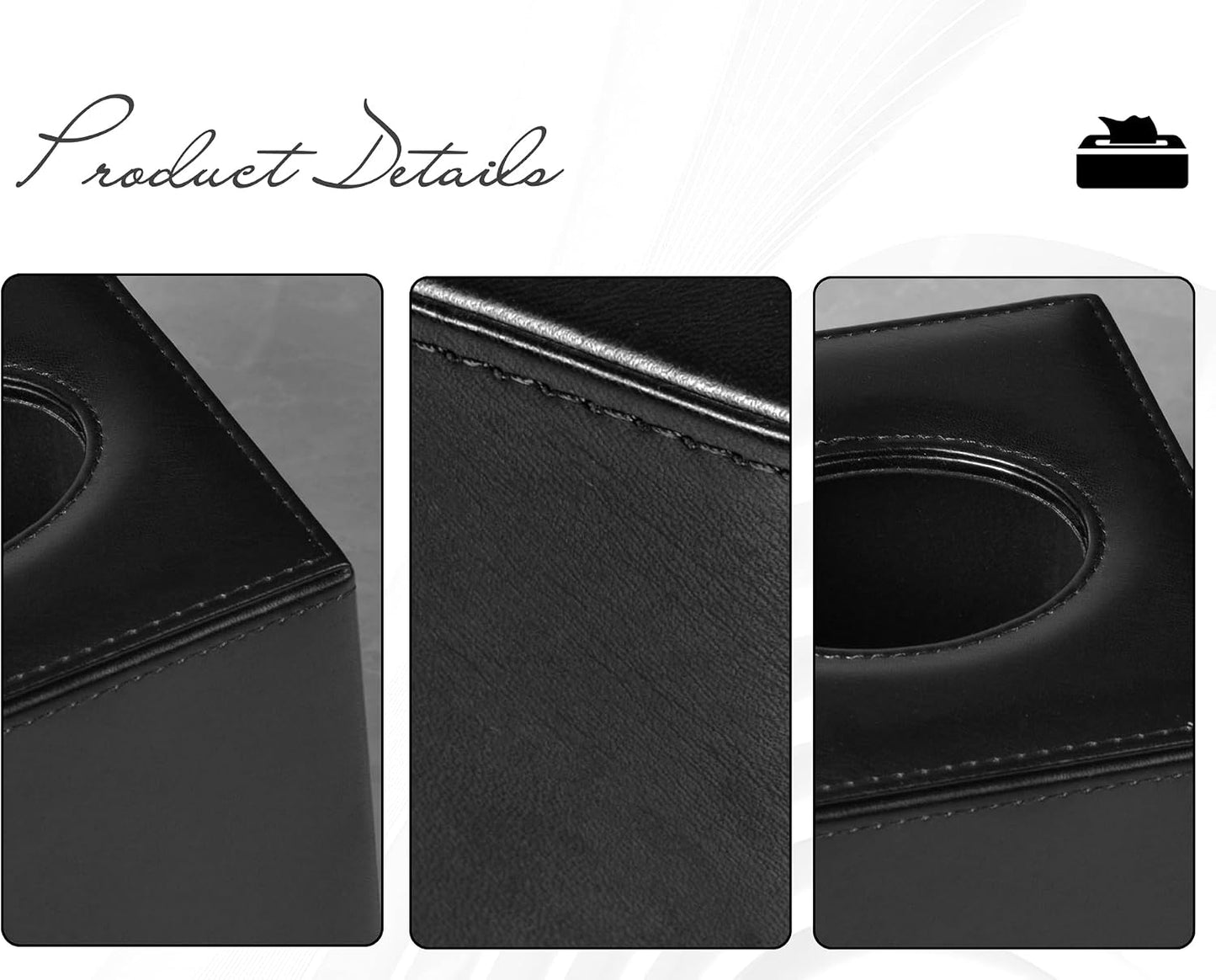 Tissue Box Cover Rectangular Tissue Box Holder / Black