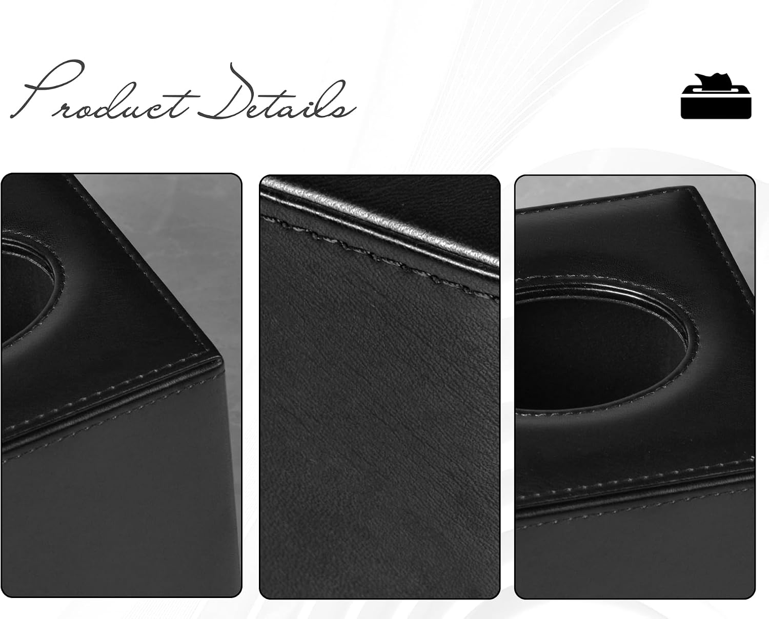 Tissue Box Cover Rectangular Tissue Box Holder / Black