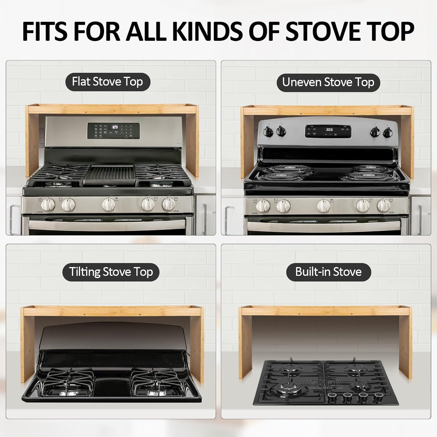 Over the Stove Spice Shelf for Kitchen,33" Over Stove Spice Rack Organizer | Stove Top Shelf, Stove Shelf for Back of
