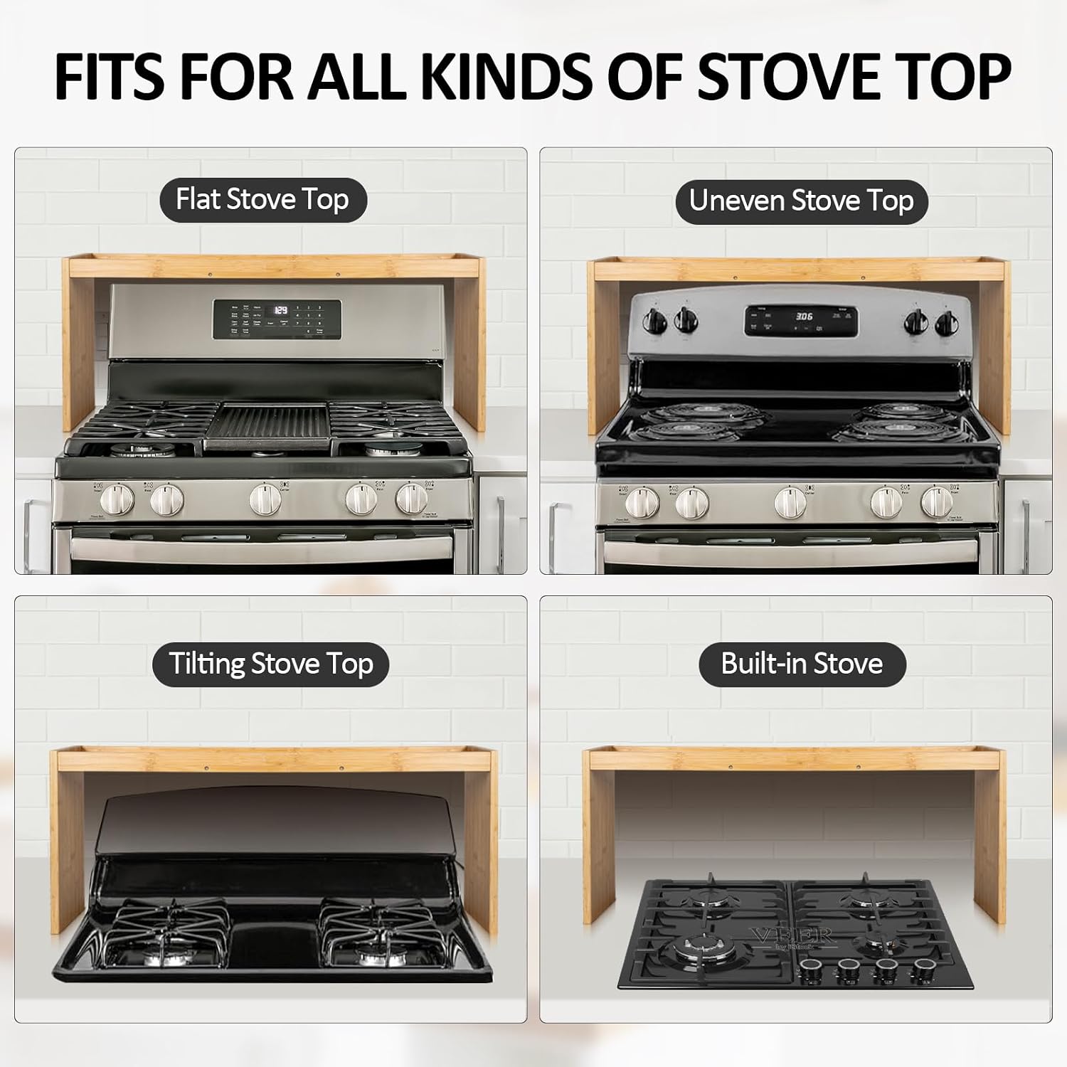Over the Stove Spice Shelf for Kitchen,33" Over Stove Spice Rack Organizer | Stove Top Shelf, Stove Shelf for Back of