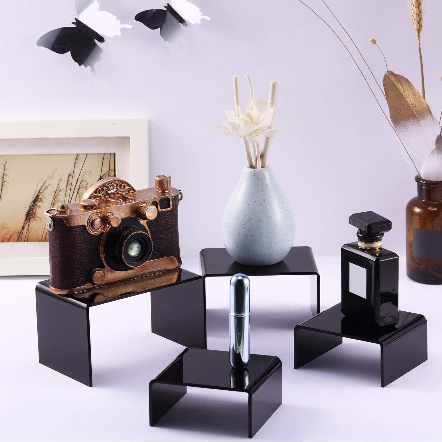 Product Stand / Acrylic Display Risers / Black / Small Set / Set of 2