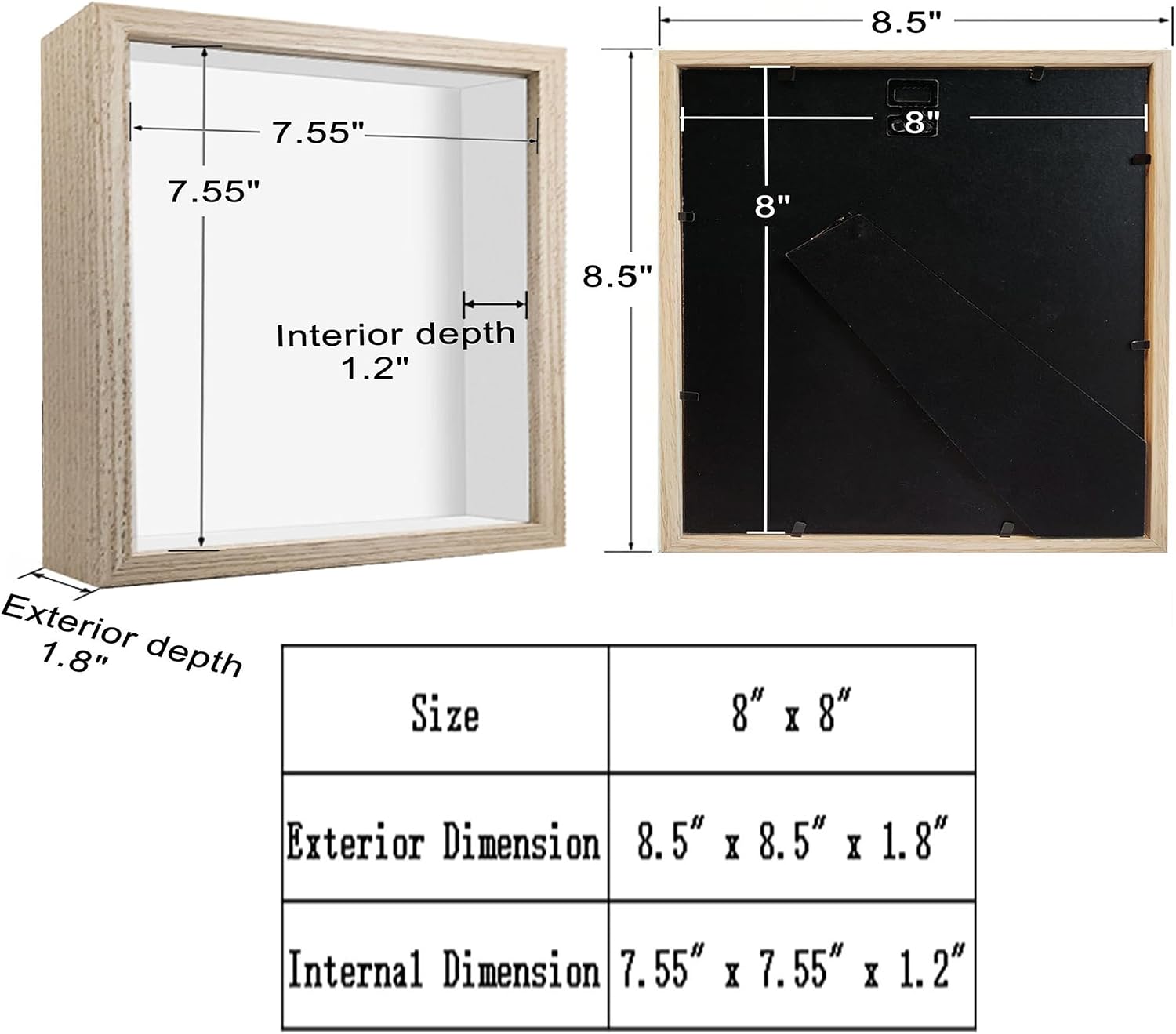 Shadow Box Frame 3D Picture Frame Acrylic Shadow BoxesDisplay Case Box for Memorabilia, Crafts, Tickets and Photos