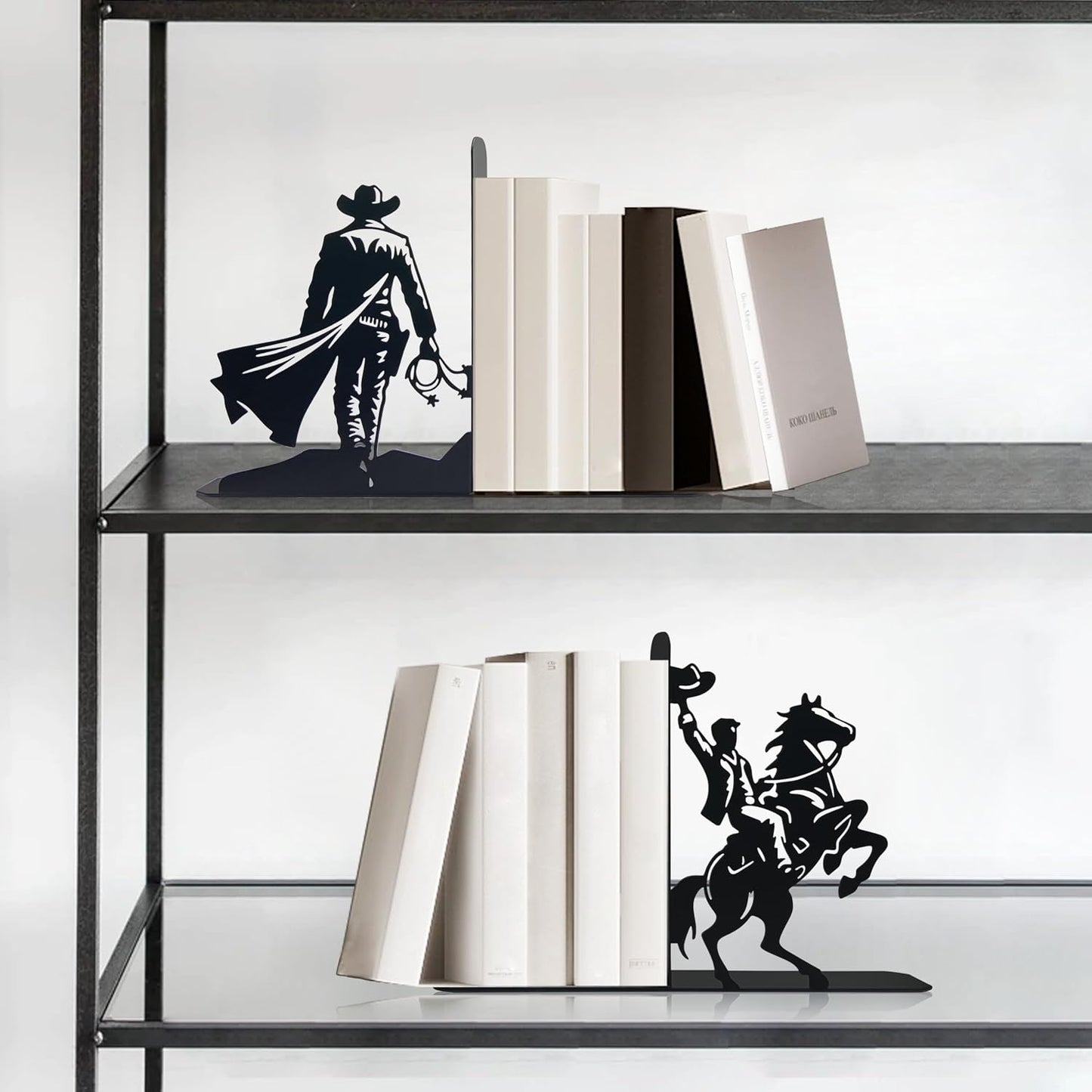 Western Cowboy Metal Bookends