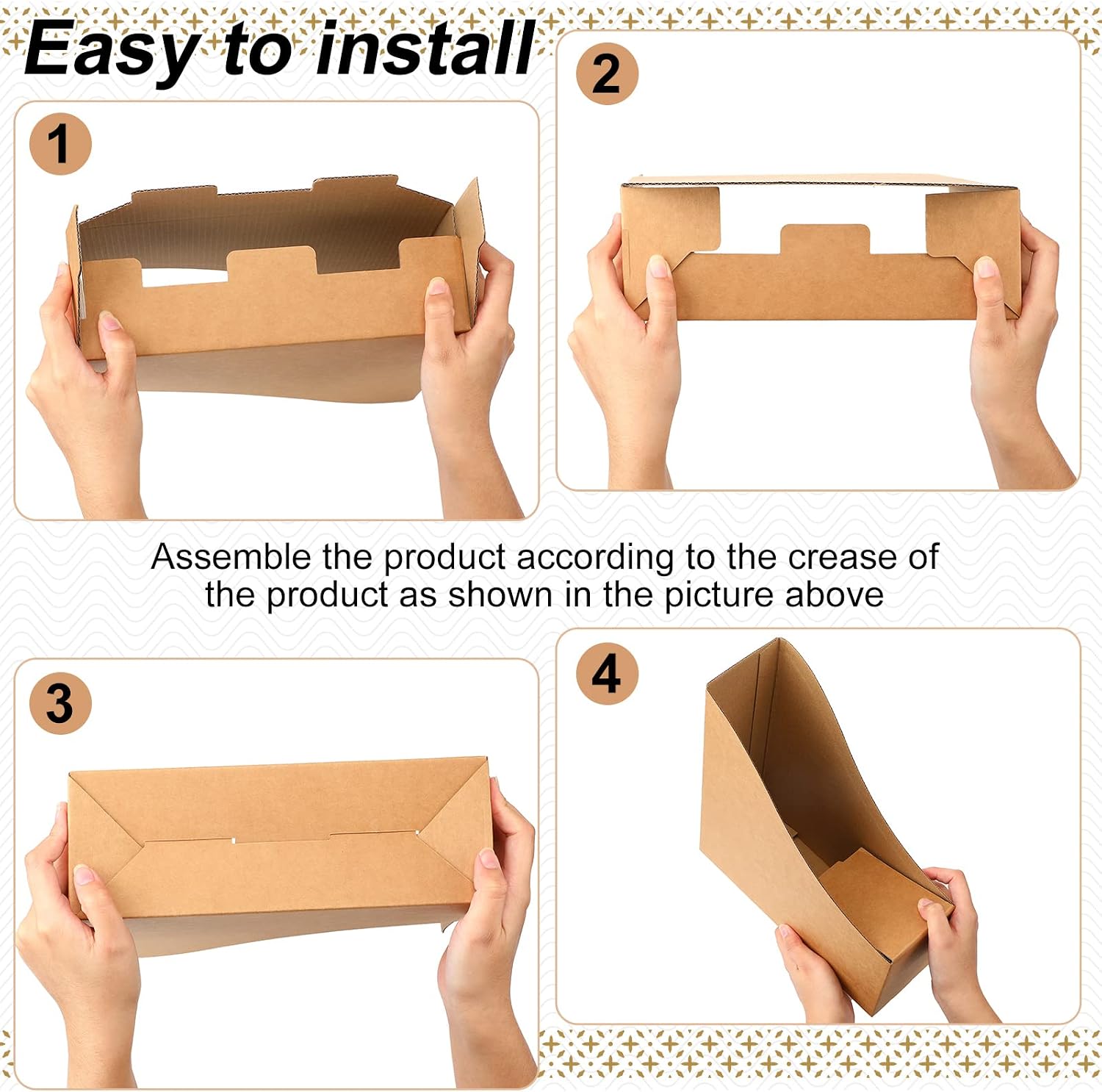 Thenshop 24 Pcs Magazine Files Cardboard Holders,Classic,Brown | File Organizer Foldable Paper Storage for Desk