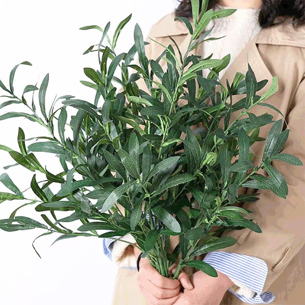 Olive Branches for Vases Faux Olive Branch Fake Tree Branches Stems for Vase / Set of 5