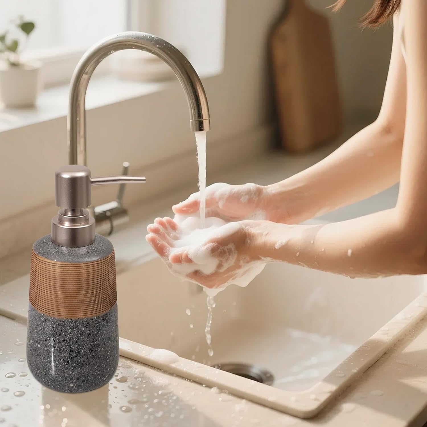 Ceramic Soap Dispenser Set / 2 x 15 / Oz Soap Dispenser / Set of 2