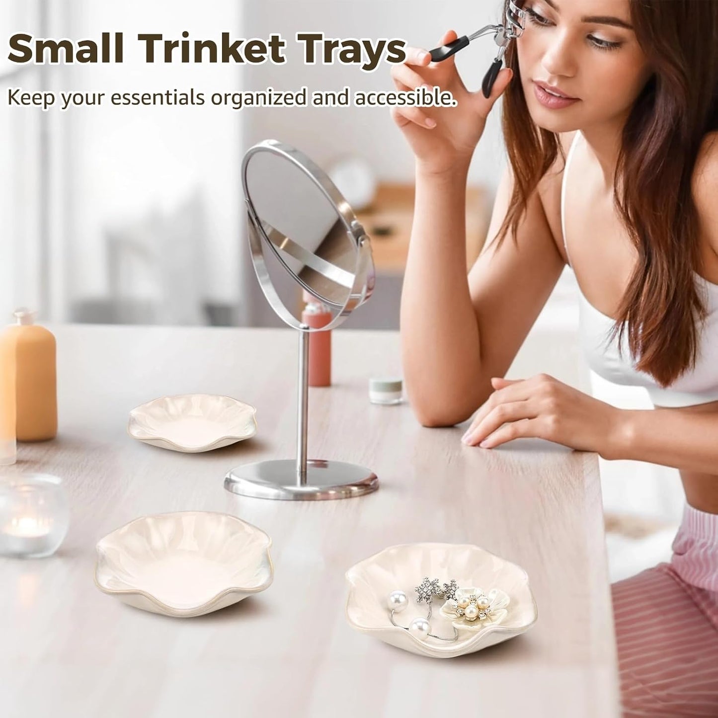 Small Trinket Trays / White / Set of 9