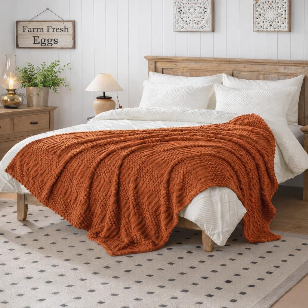 Soft & Fluffy Fleece / Rust / 50 x 70 / XL Throw