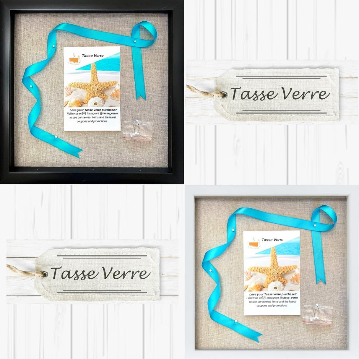 8x8 Black Display Shadow Box (2-Pack) Frame w/Linen Background and 16 Stick Pins - Ready to Hang Shadowbox Picture