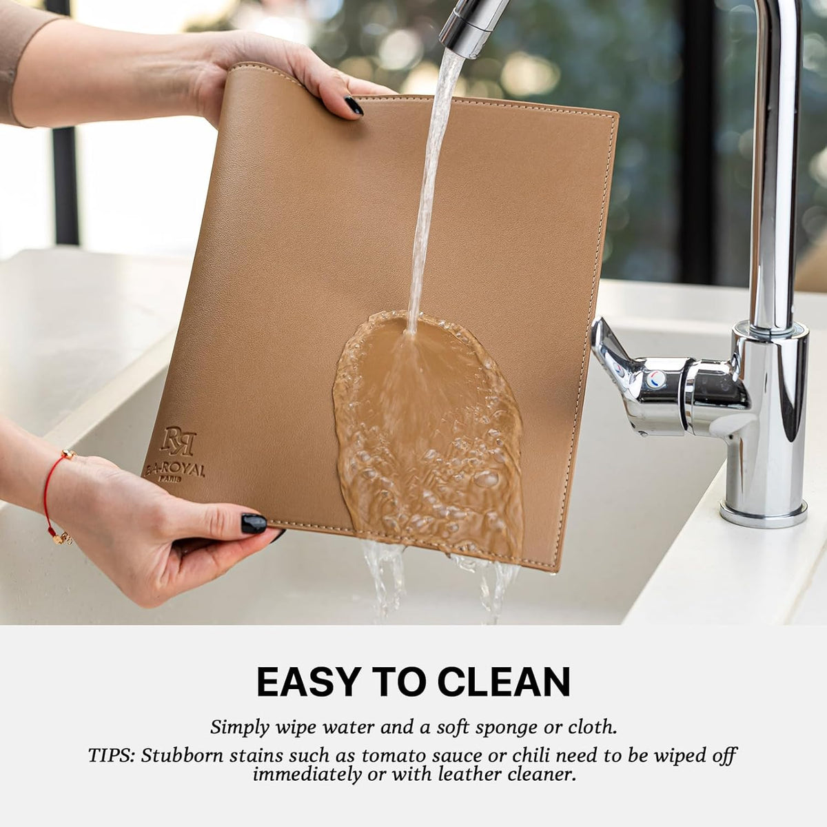 Baroyal Faux Leather Placemats Set of 12 Vinyl Washable Wipeable Table Mats for Kitchen Dining Table Heat Resistant
