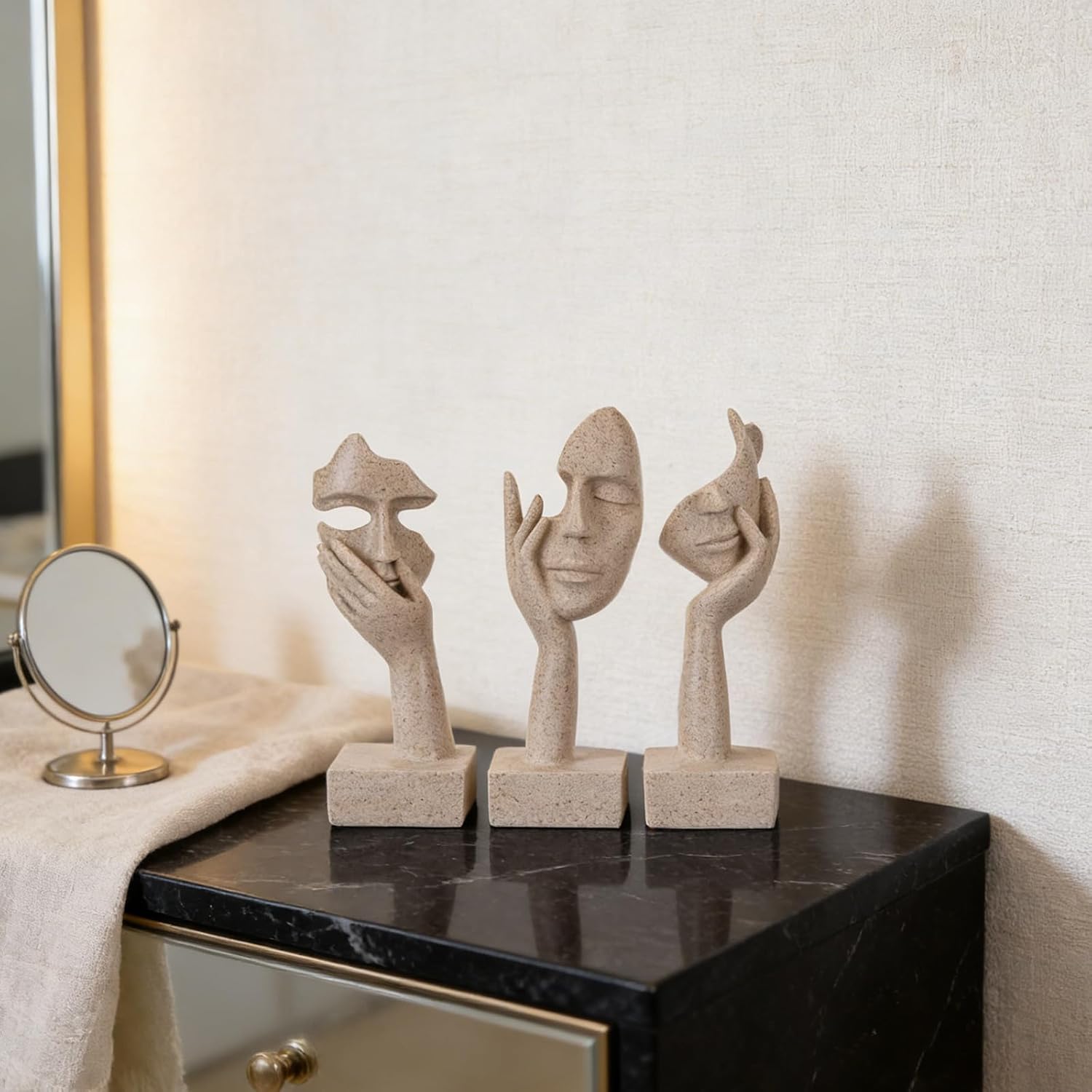 Thinker Large Statue Set / Sandstone / Set of 9