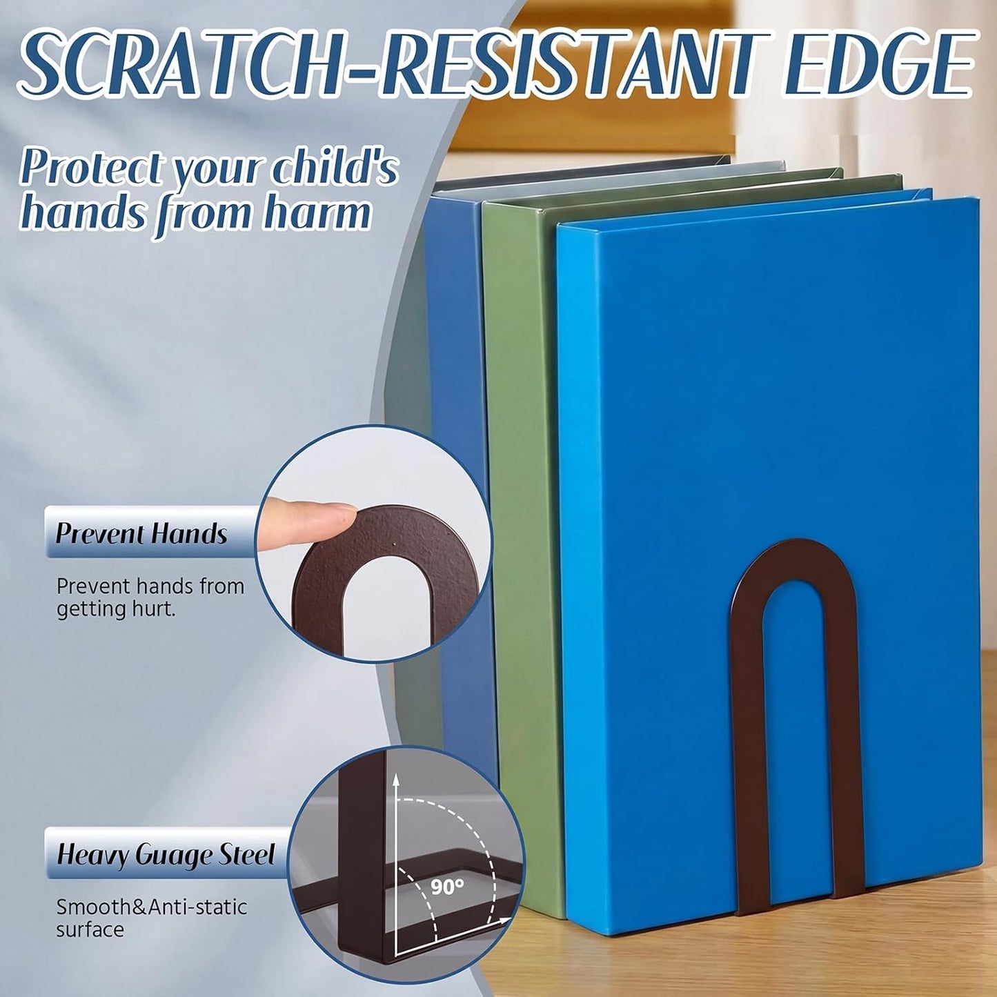 Modern Metal Book Ends / 5.5*3.75*2.25inch / Bronze / Set of 12