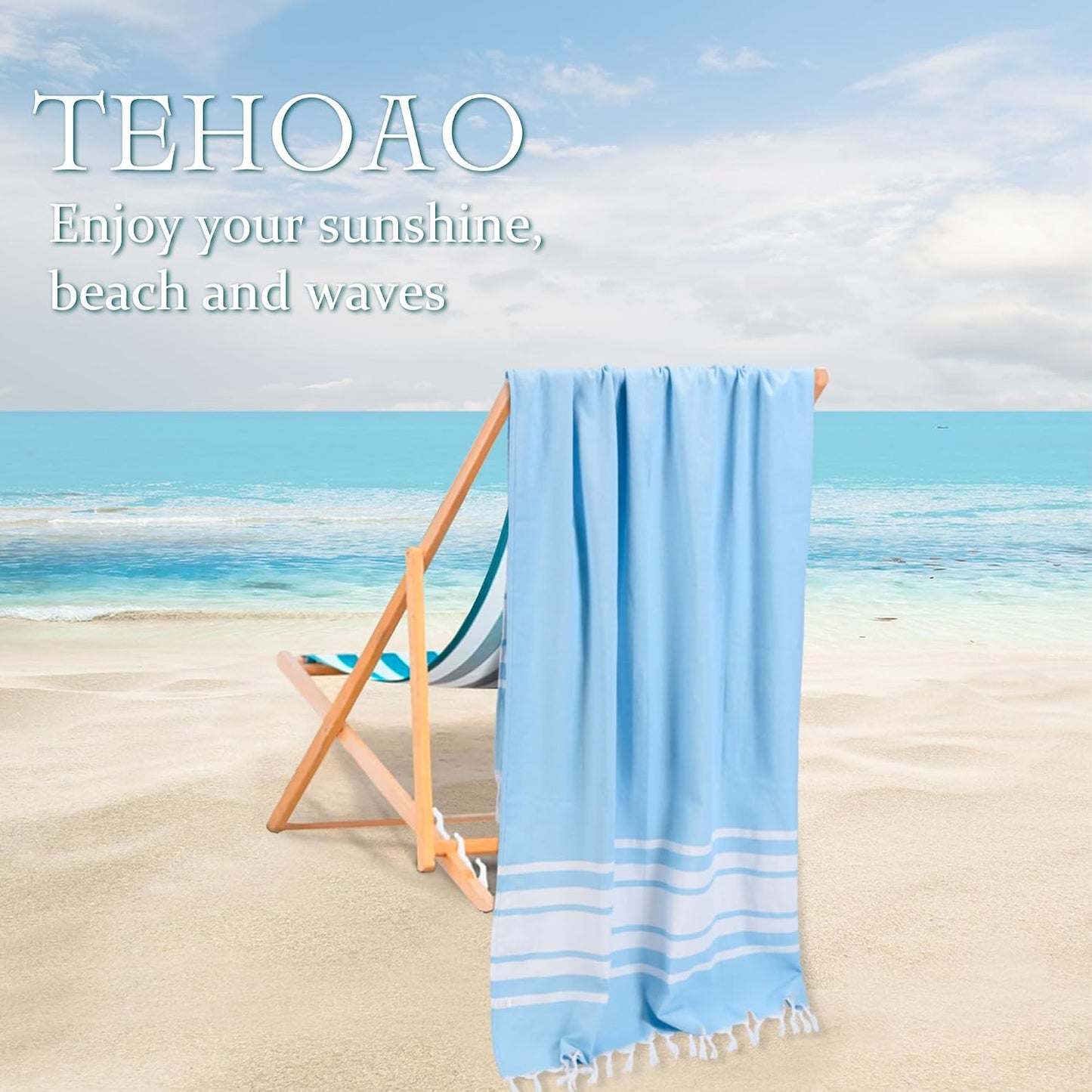 6 Pack Turkish Striped Beach Towels Bulk Oversized 39"x71" Large Bath and Pool Set Quick Dry Lightweight Travel Towel