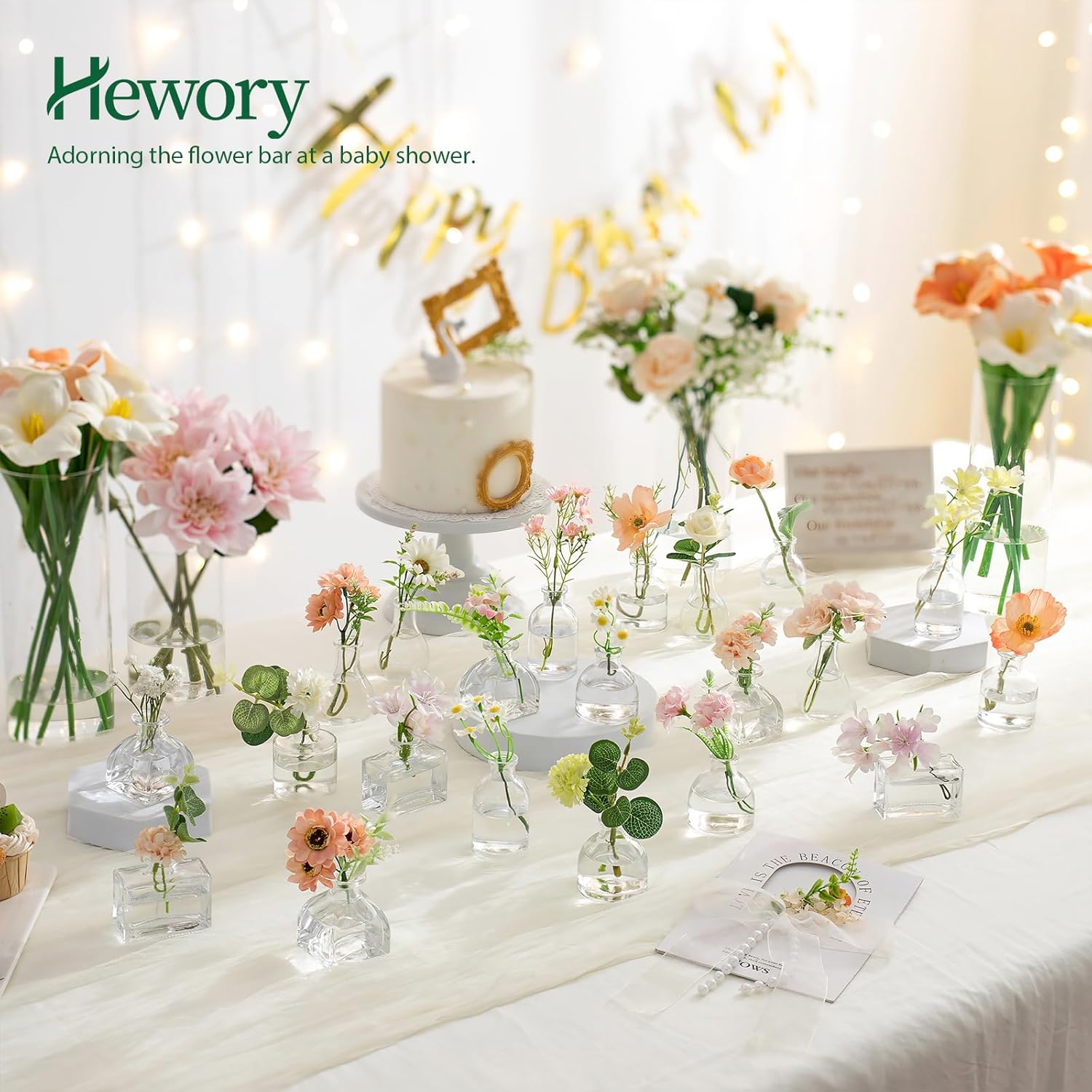Small Glass Vases Bulk / Clear / Set of 28