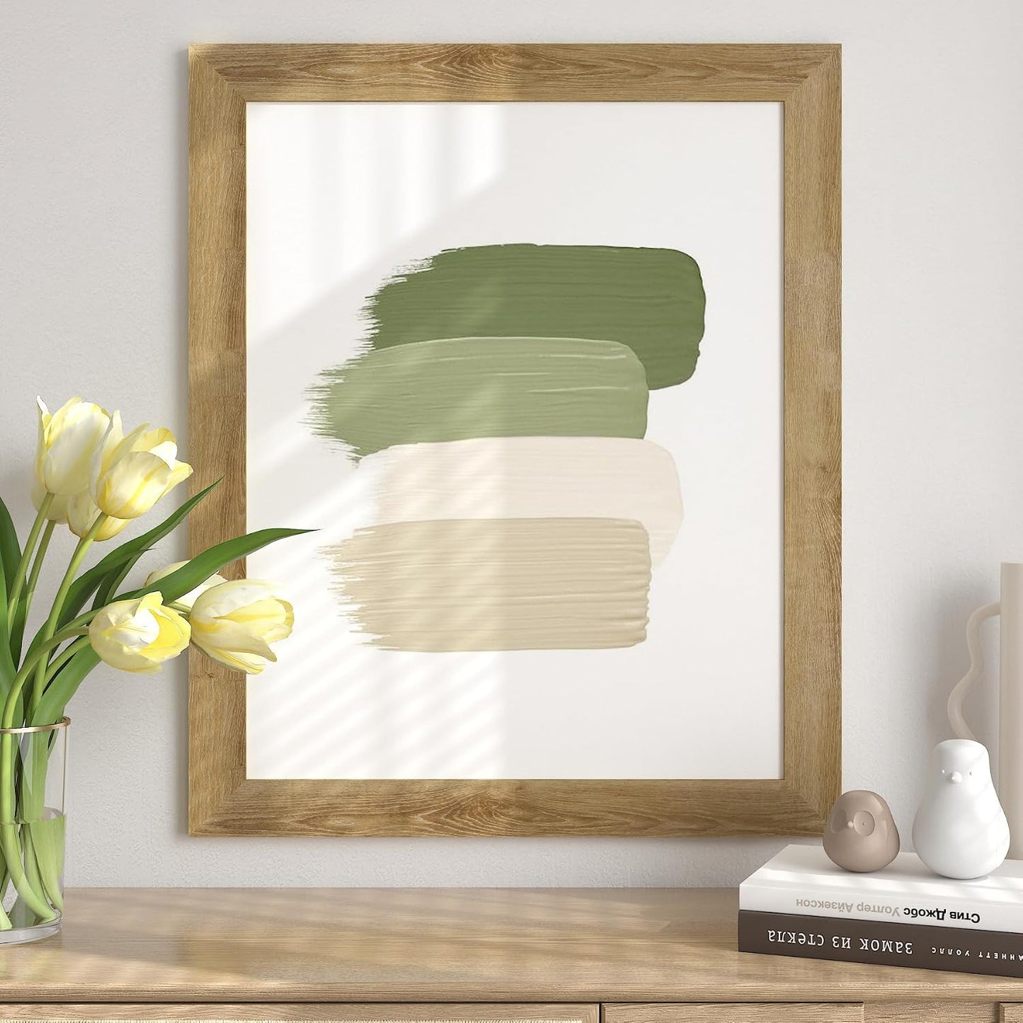 Natural Oak Wood Grain Wallpaper Border Peel and Stick Mirror Frame Border / 3 x 590 / Light Brown