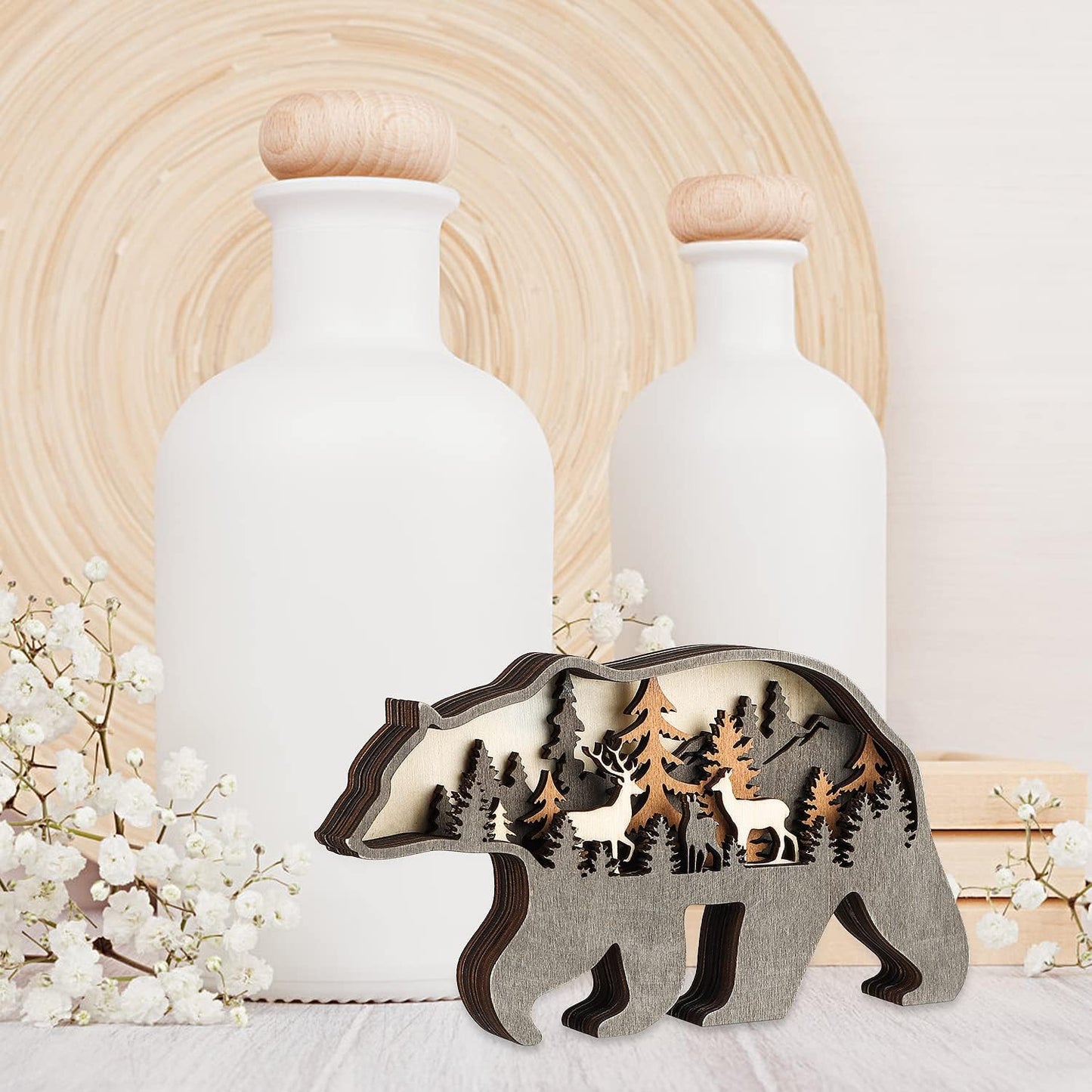 Wooden Forest Animals Decor Cabin Rustic Decor Wall Decorations Mountain decor / Bear