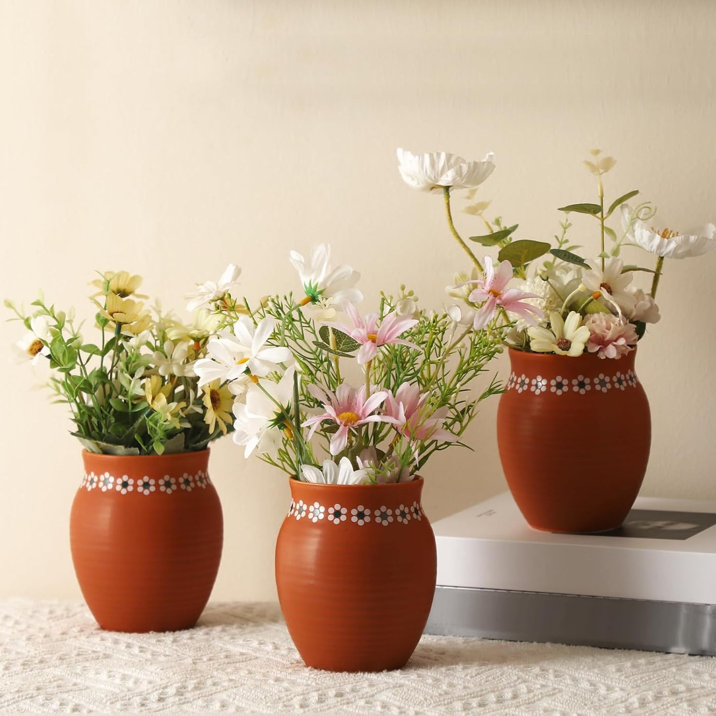 16oz Cantaritos De Barro Mexicanos Terracotta Vases Sets Mexican Ceramic Vases / Set of 6