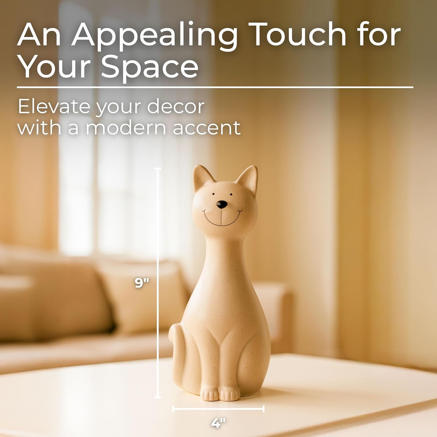 Skinny Sitting Kitty Figurine