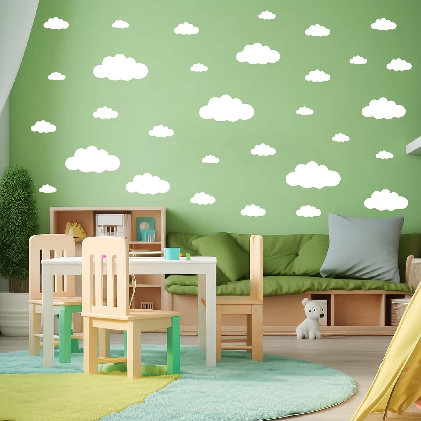 62PC Cloud Wall Stickers / Cloud-62pc / White