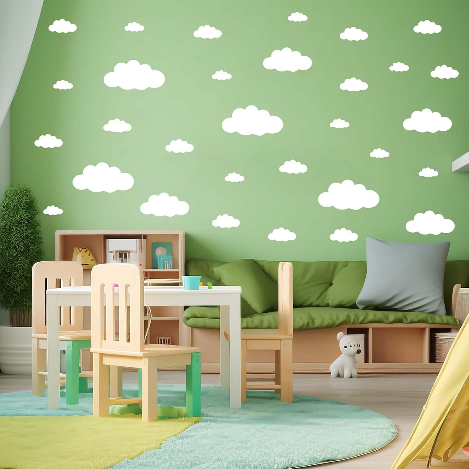 62PC Cloud Wall Stickers / Cloud-62pc / White