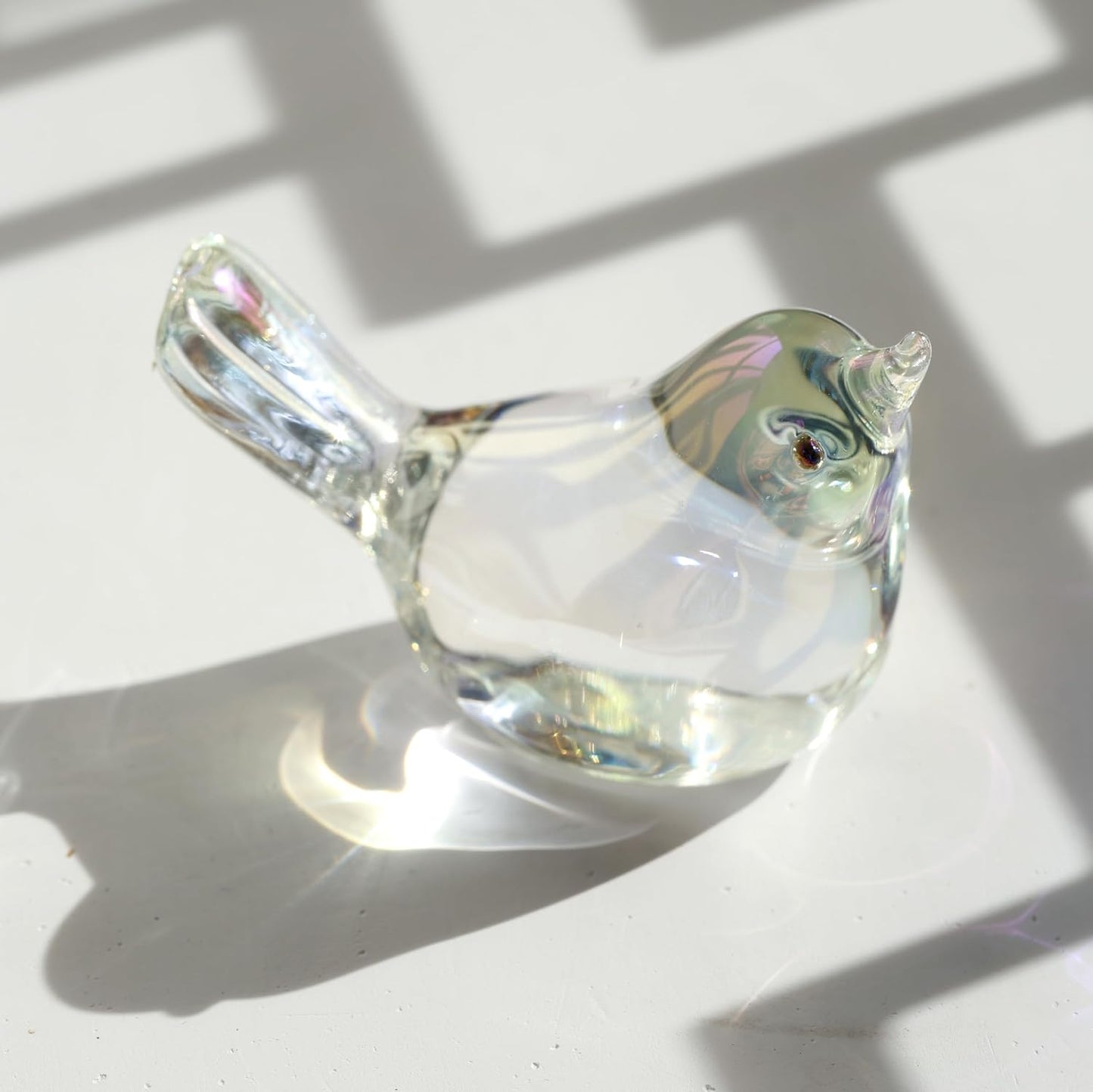 Glass Birds Figurines Handmade Blown Glass Bird Figurine Crystal Glass / Ab Coating / Set of 2