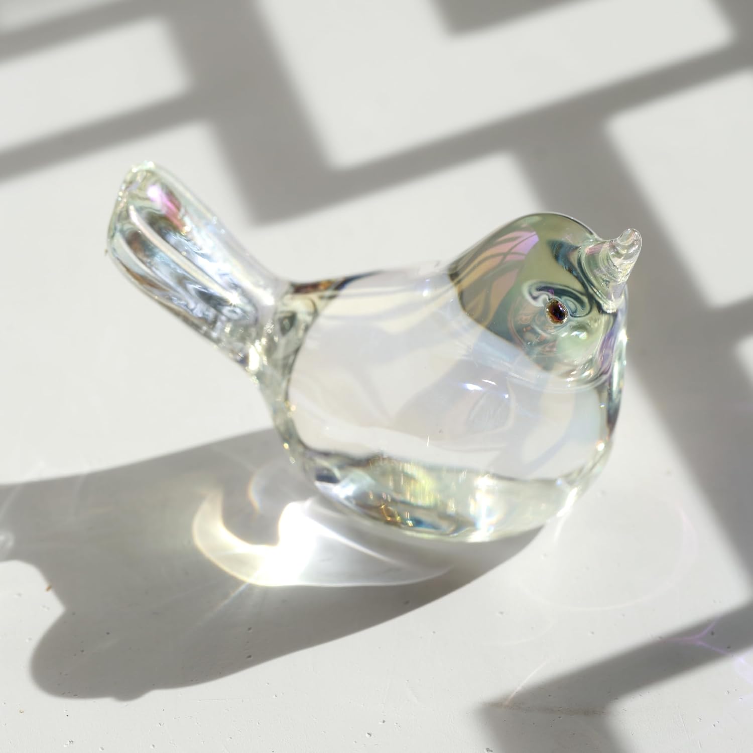 Glass Birds Figurines Handmade Blown Glass Bird Figurine Crystal Glass / Ab Coating / Set of 2