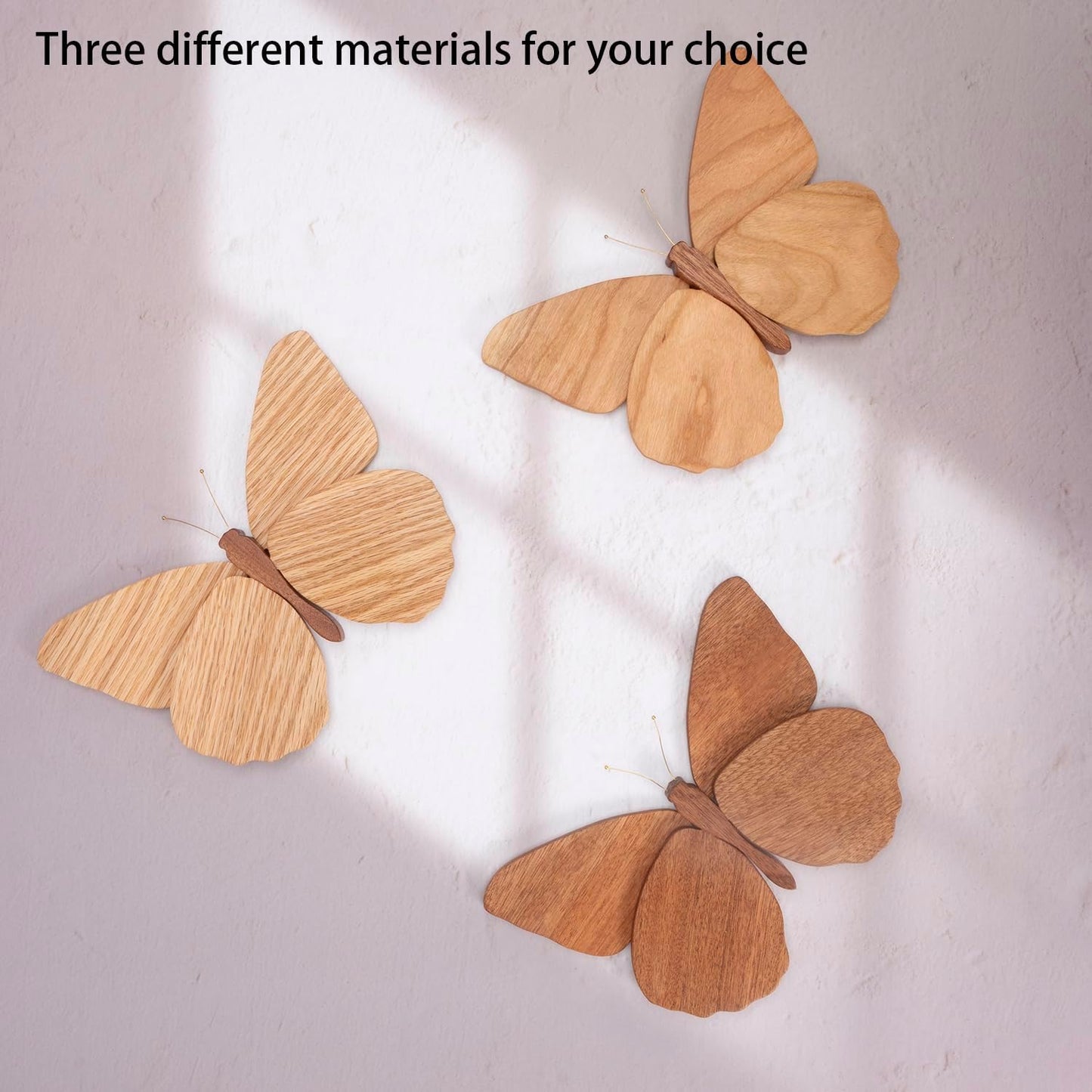 Handmade Wooden Butterfly Wall Art Hanging Decor Butterflies Wall Art Hanging / Brown / Set of 2