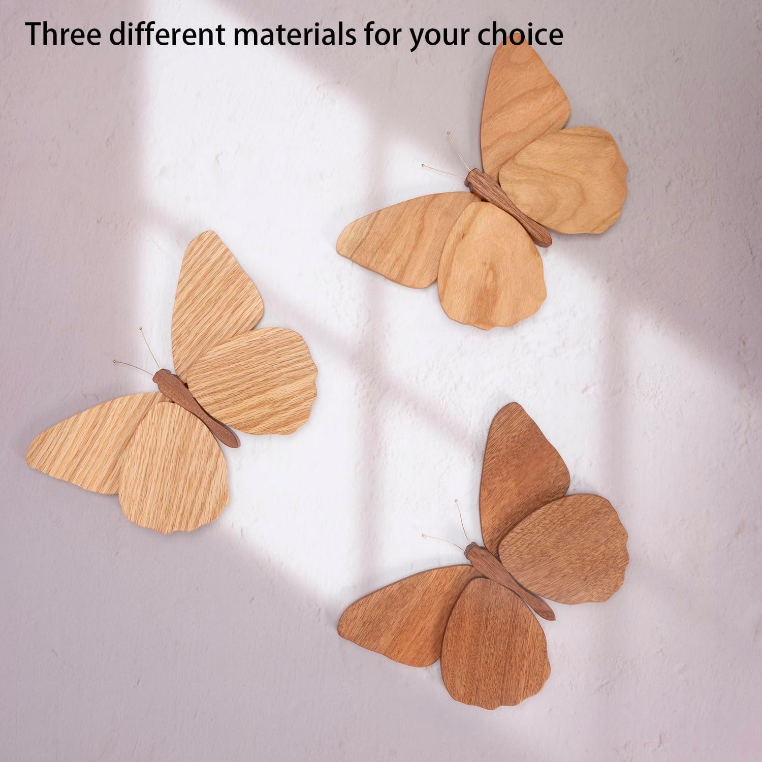 Handmade Wooden Butterfly Wall Art Hanging Decor Butterflies Wall Art Hanging / Brown / Set of 2