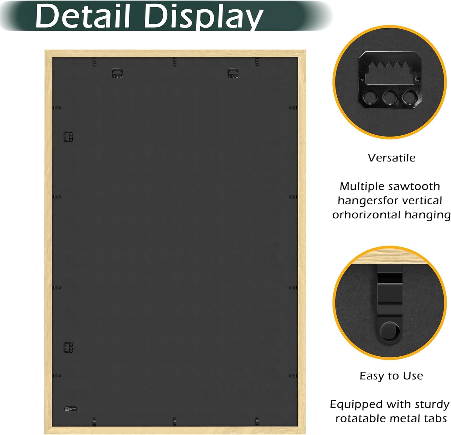 FrameWorks 24”x36” Wooden Poster Frame, Classic Natural Oak Matte Edged Frames w/Shatterproof Acrylic Glass, Photos