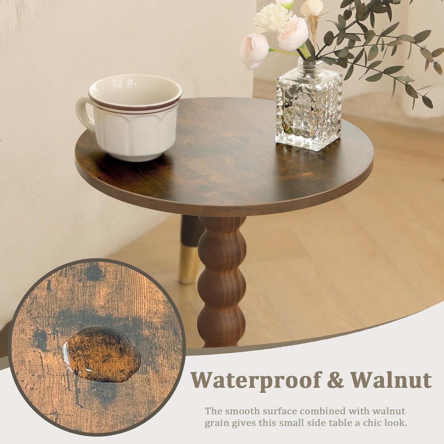 Modern Accent Nightstand / Rustic Brown