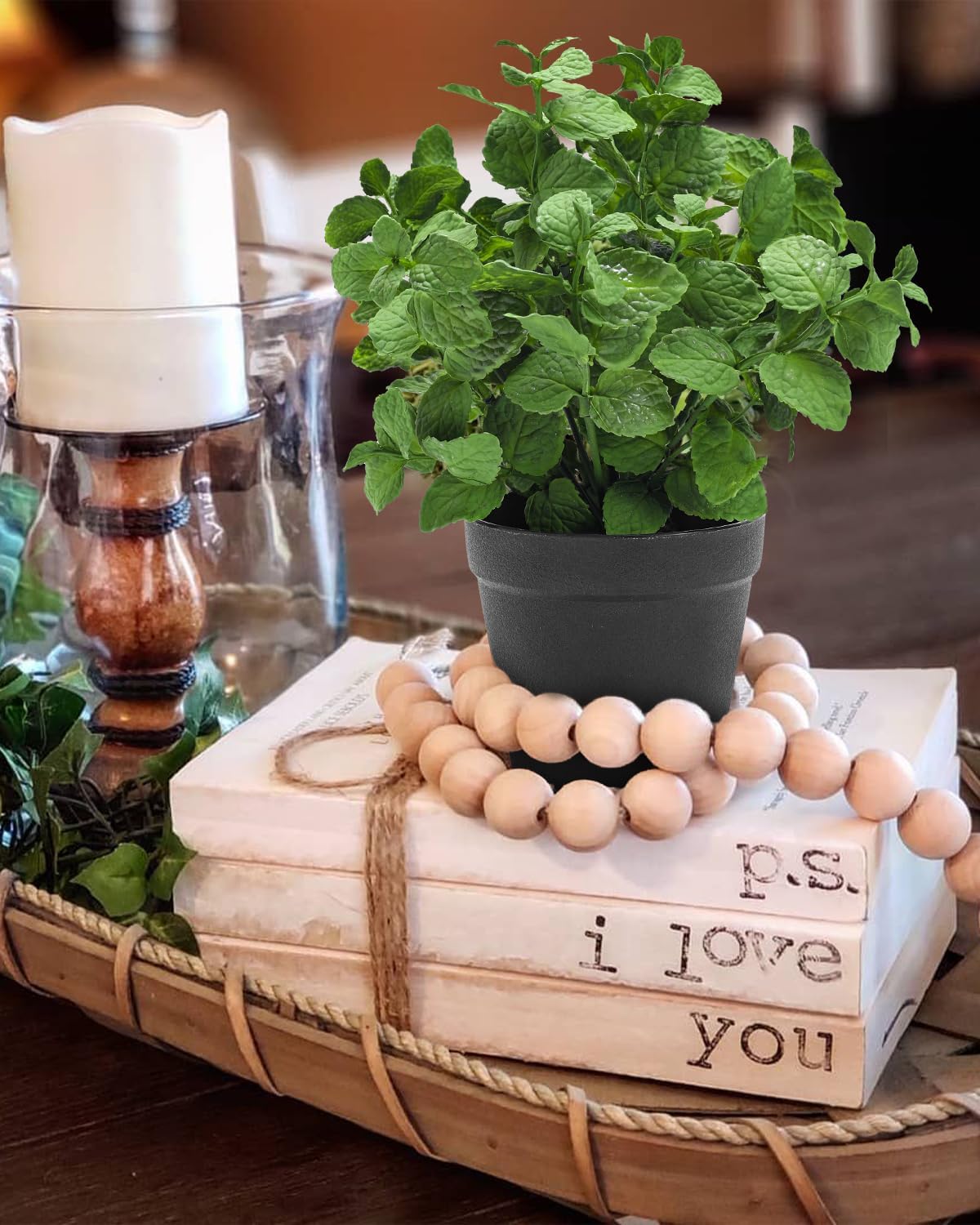 Small Fake Plants Artificial Potted Plants / Mint