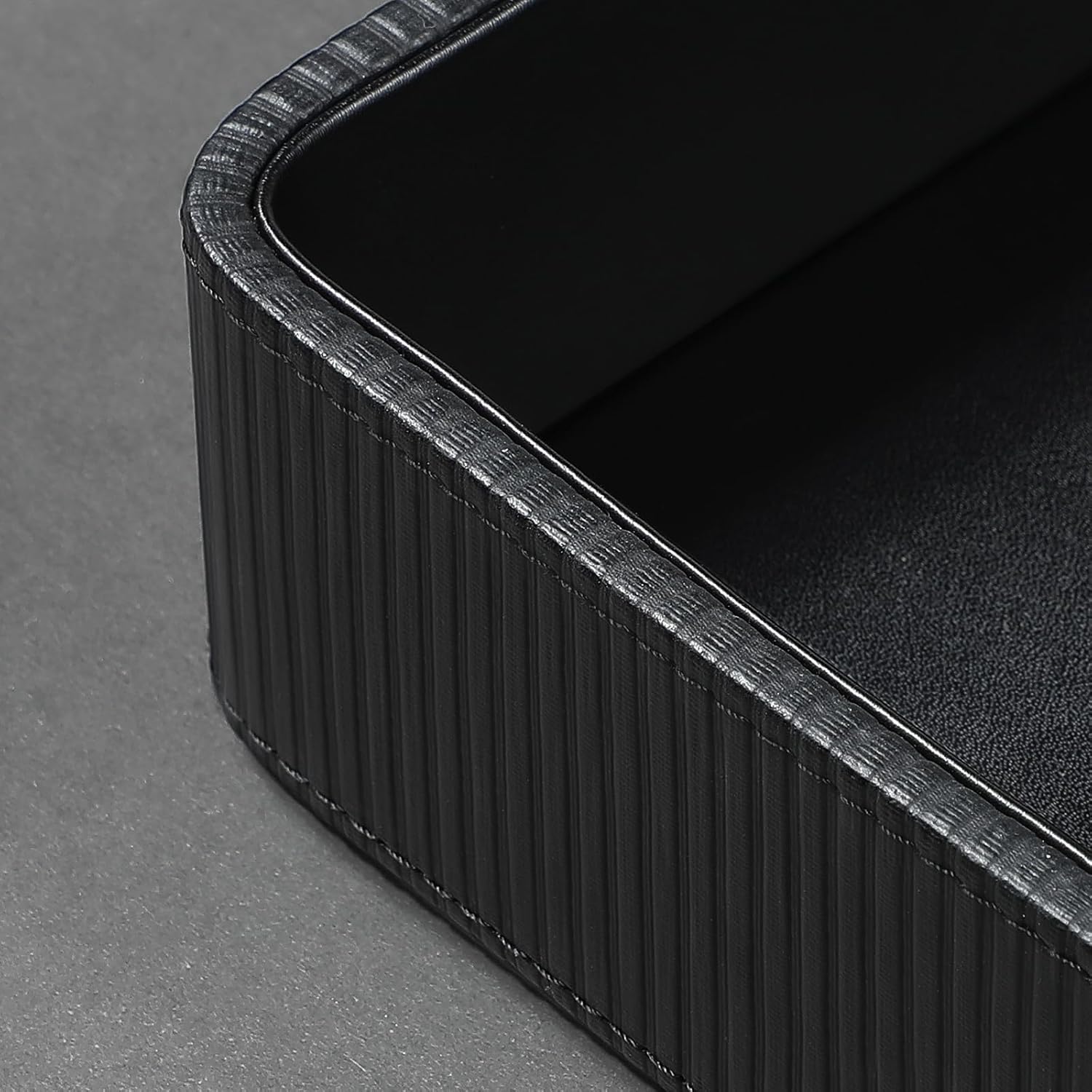 PU Leather Valet Tray Organizer / Black / 9.5 x 5.9 x 2.2