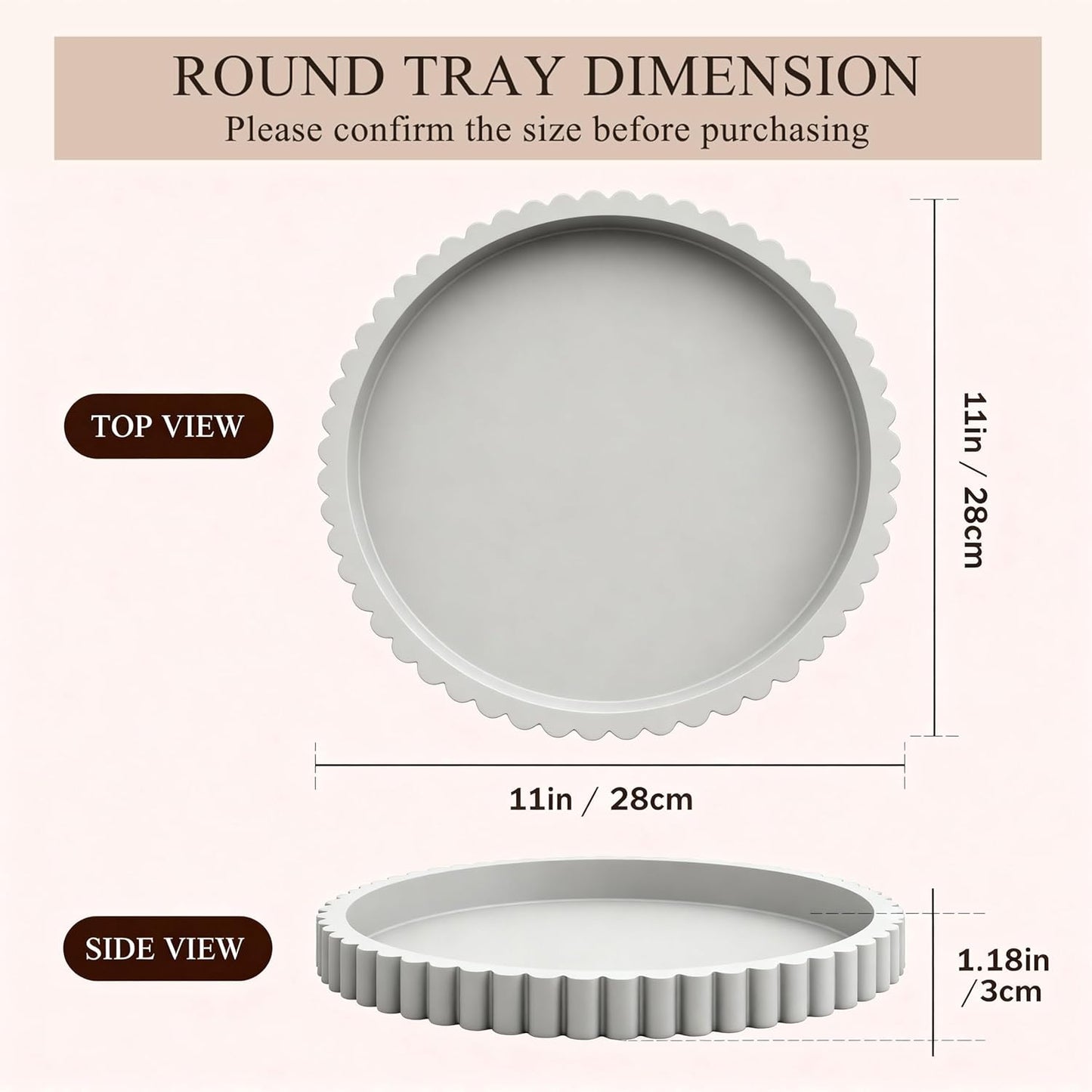 Modern Decorative Trays / Gray