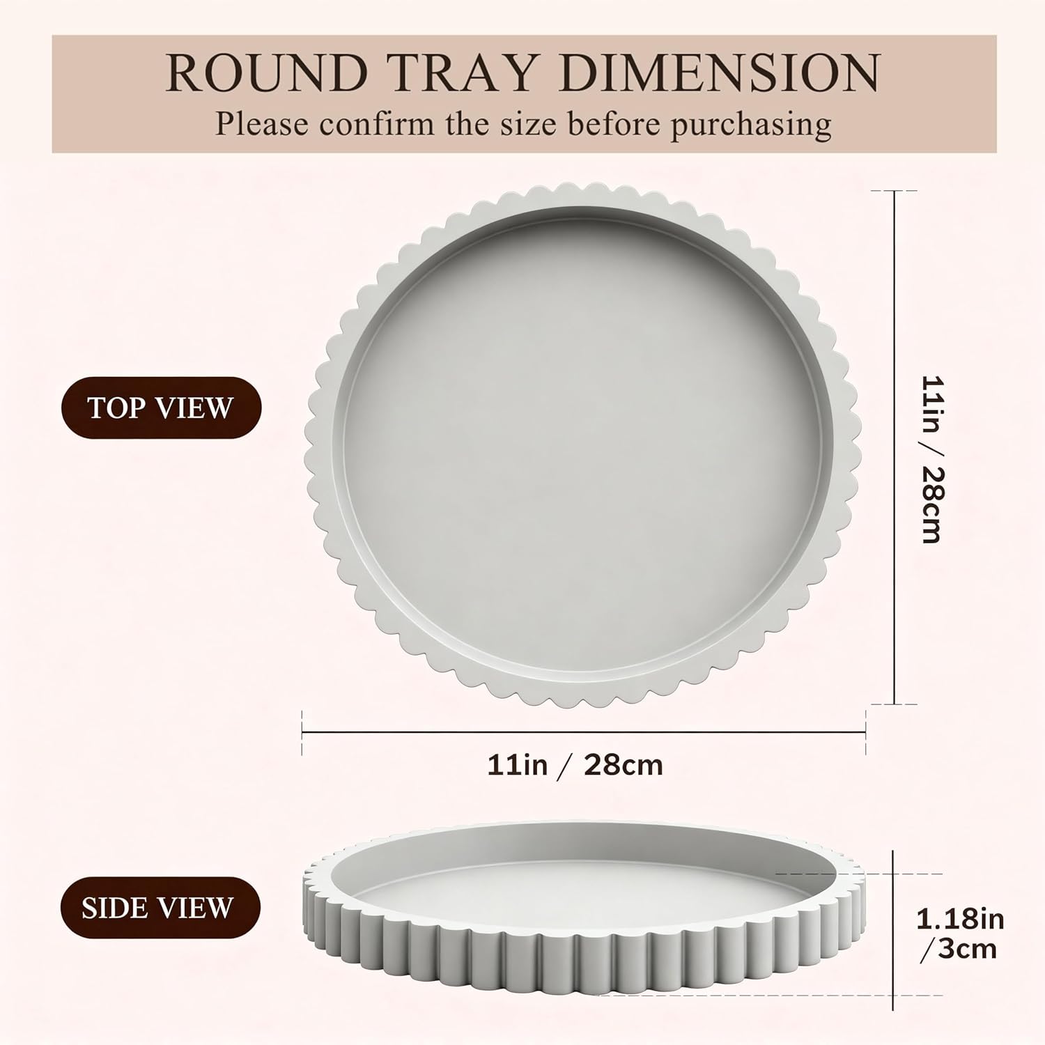 Modern Decorative Trays / Gray