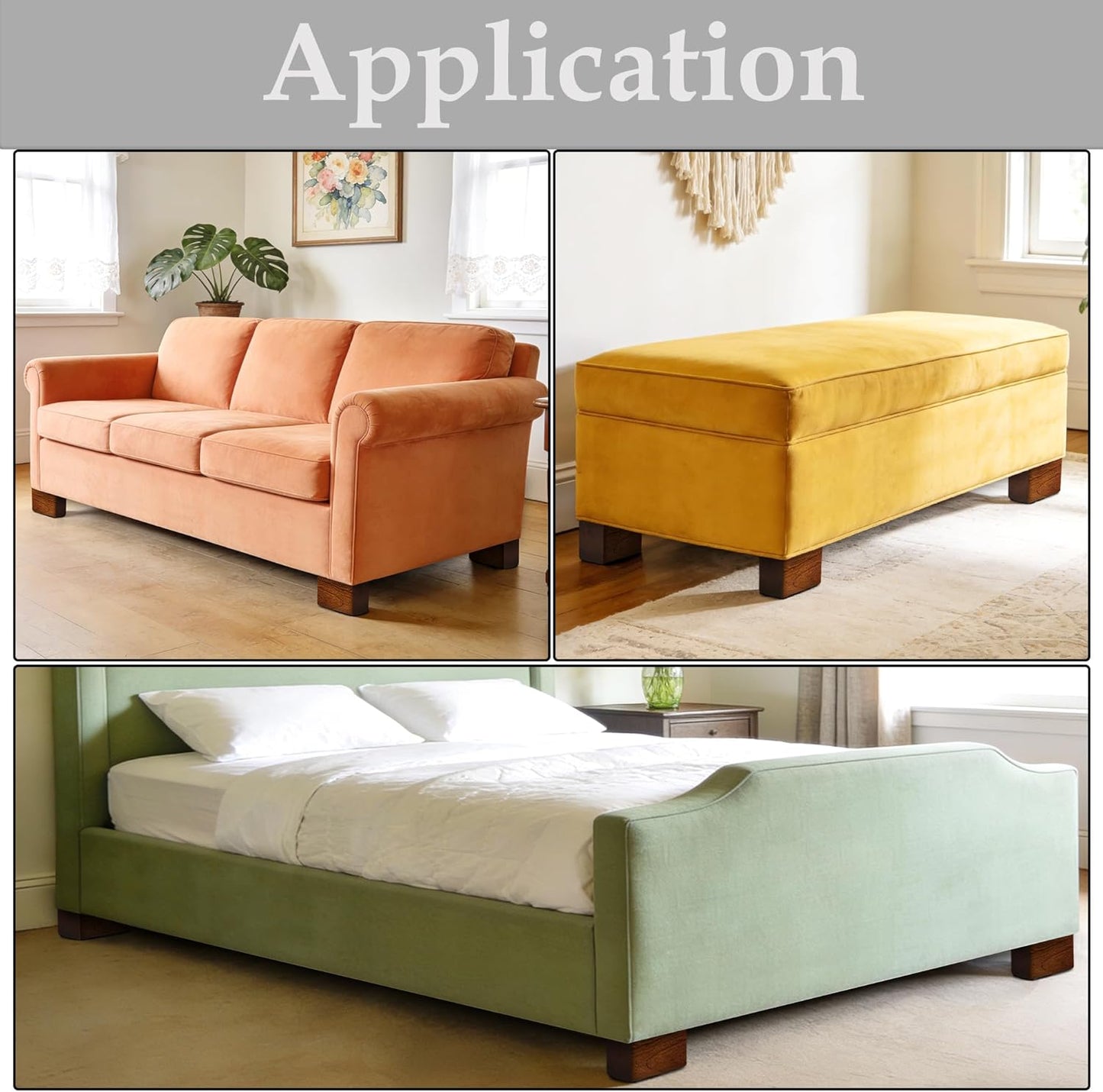 Wood Bed Risers / Brown / 4 Inch