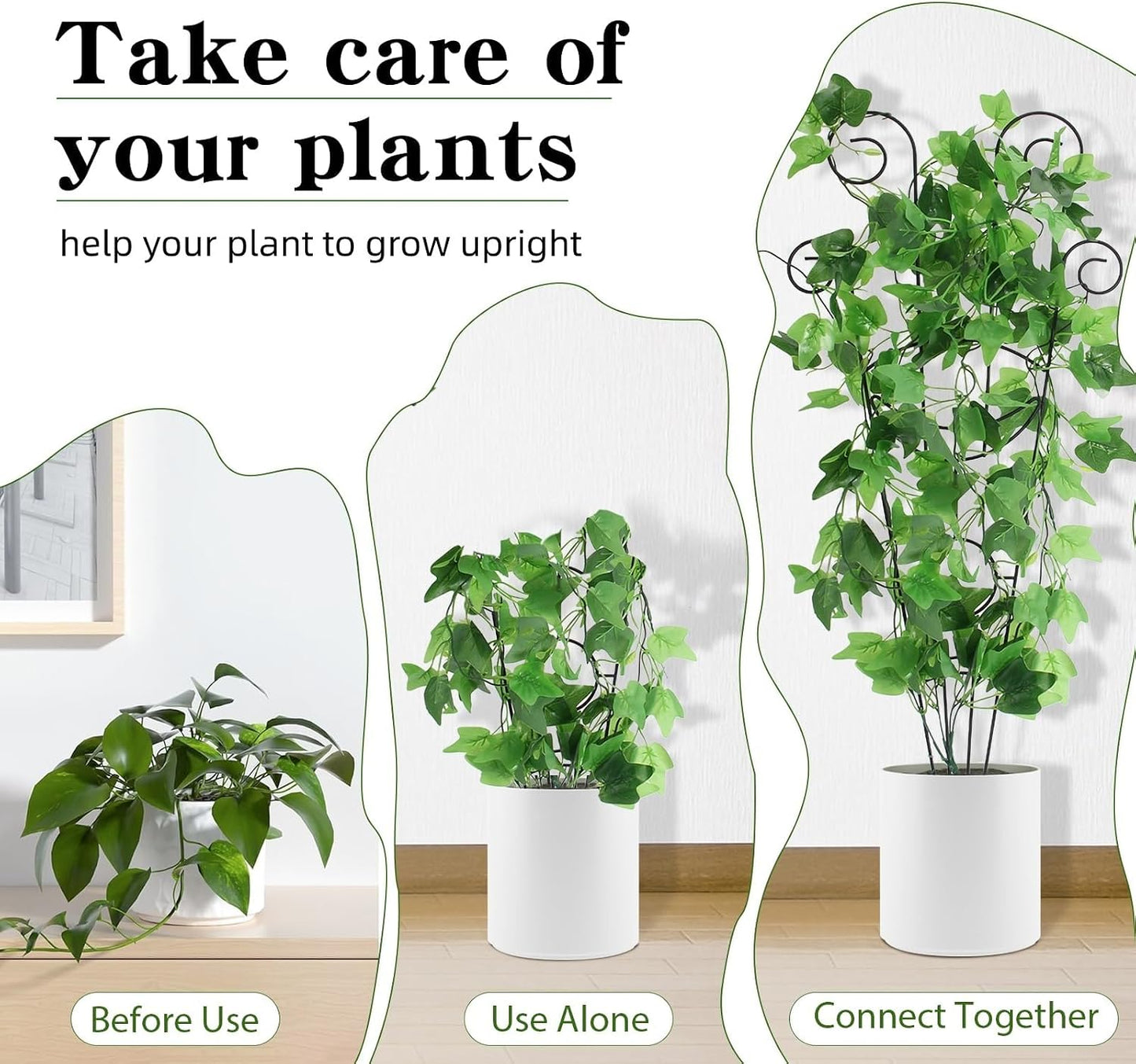 ZOUTOG Trellis for Climbing Plants Indoor 4 Pack 30 Inch,Rustproof Metal Garden Trellis for Potted Plants,Sturdy