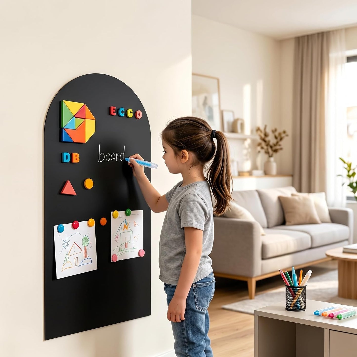 Magnetic Arch Wall Decal / Black / 40 x 18