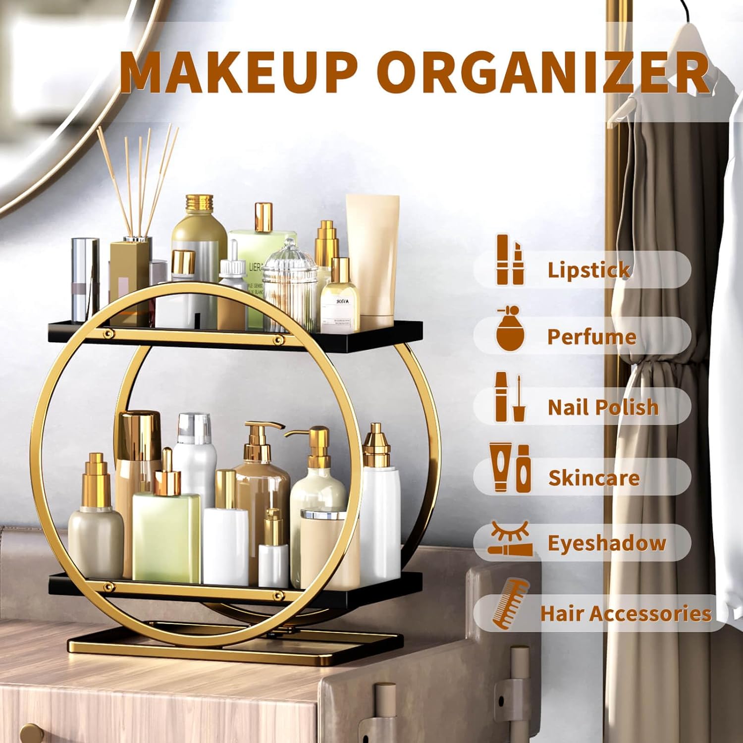 Makeup Organizer for Vanity / Black