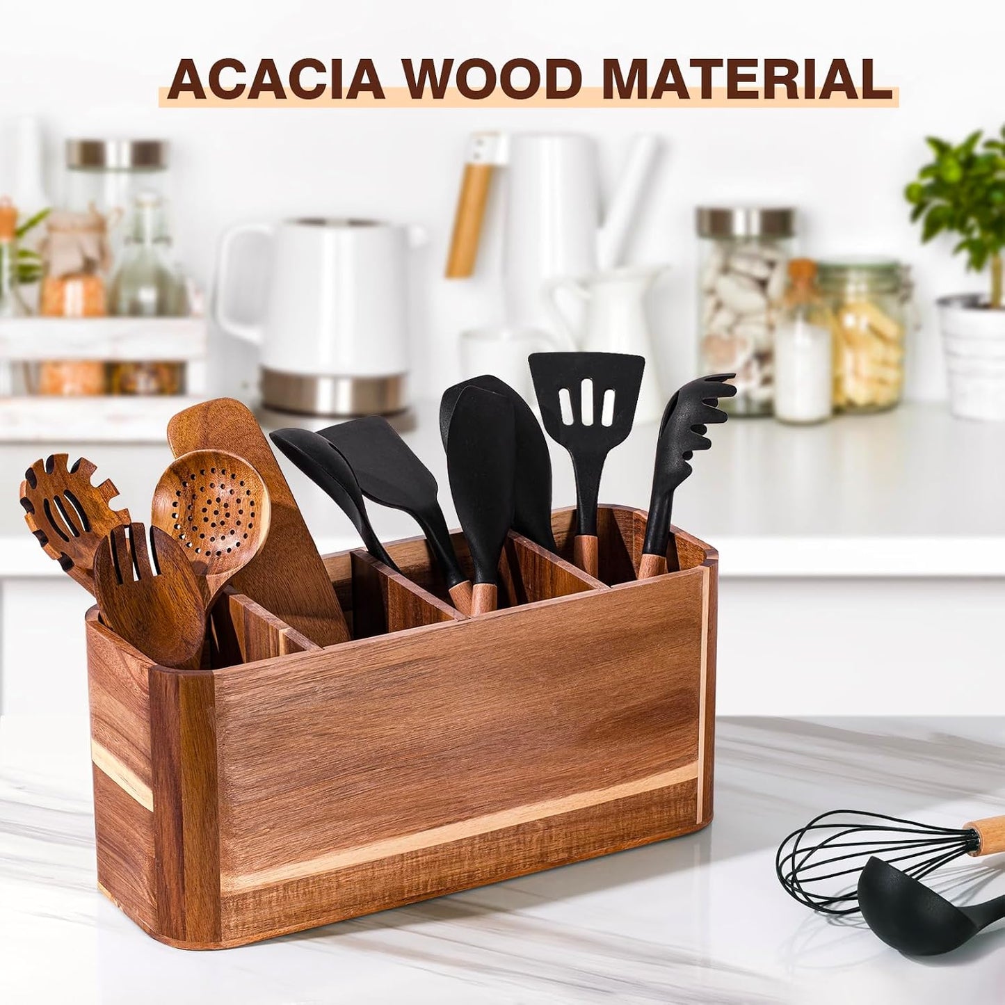 WDT Tool Utensil holder for Kitchen Counter - Large Kitchen Utensil Holder Organizer for Counter or Countertop, Large