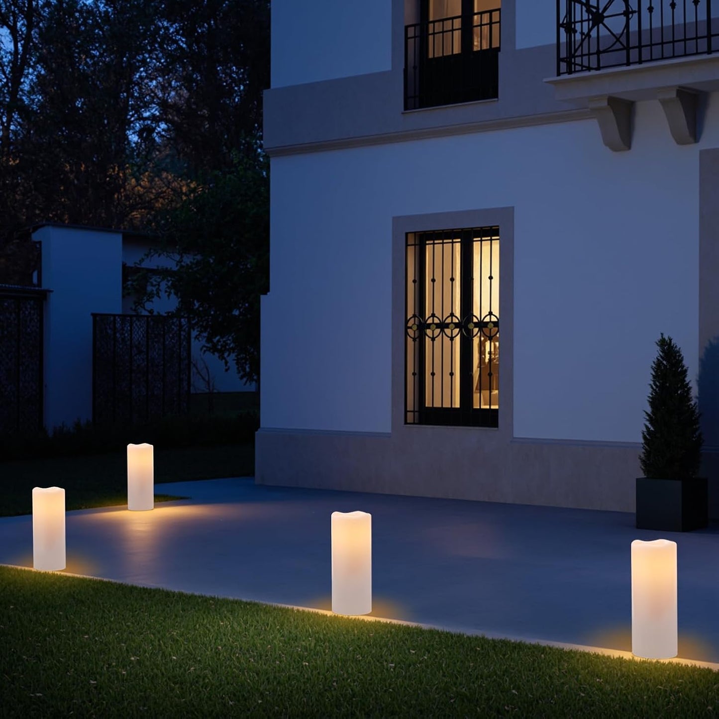 Eldnacele 10"x4" Large Outdoor Flameless Pillar Candles with Remote Timer | Battery Operated Candles LED Flickering