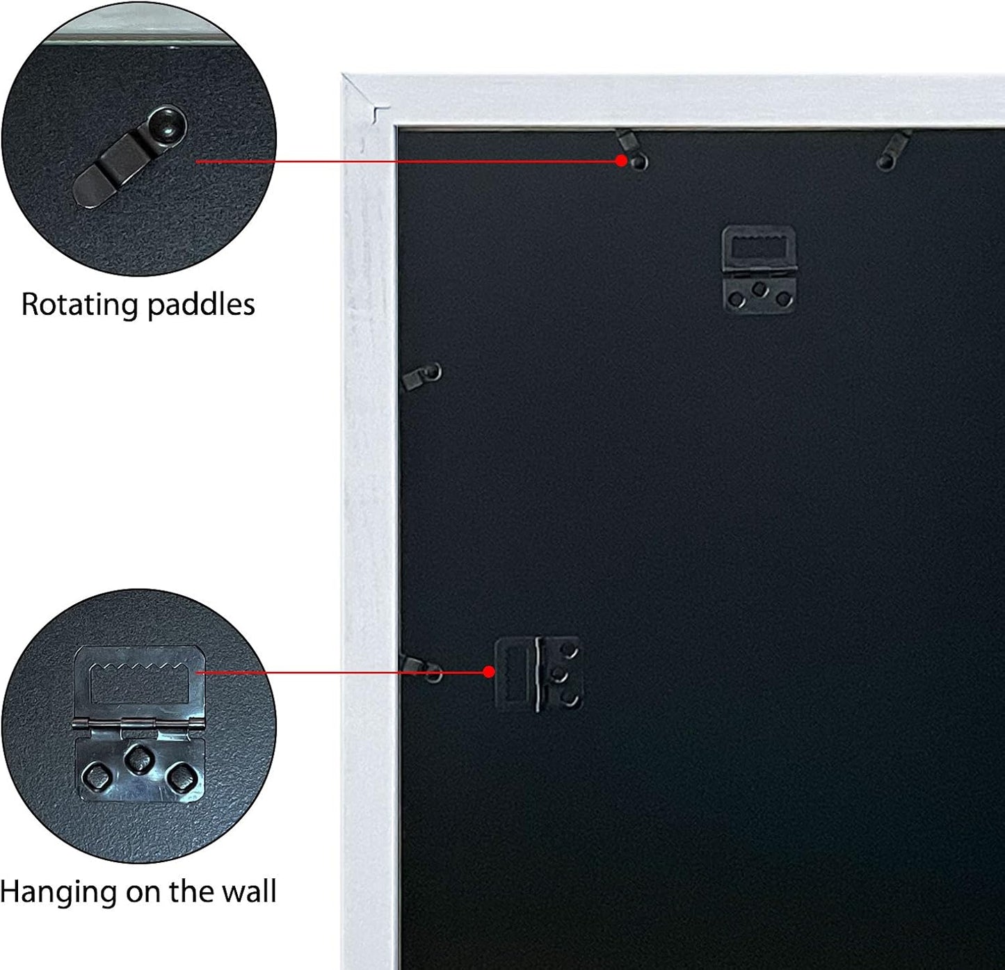 VCK 13x19 Frames 3 Pack, White Poster Frame MDF Wood with Polished Plexiglass, Wall Mounting Horizontal & Vertical