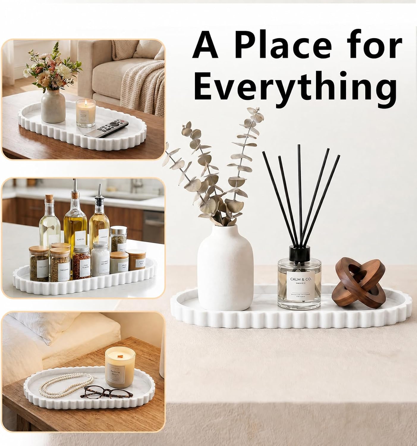 Silicone Bathroom Tray / Marble Gray / 12 x 5.3 x 0.8