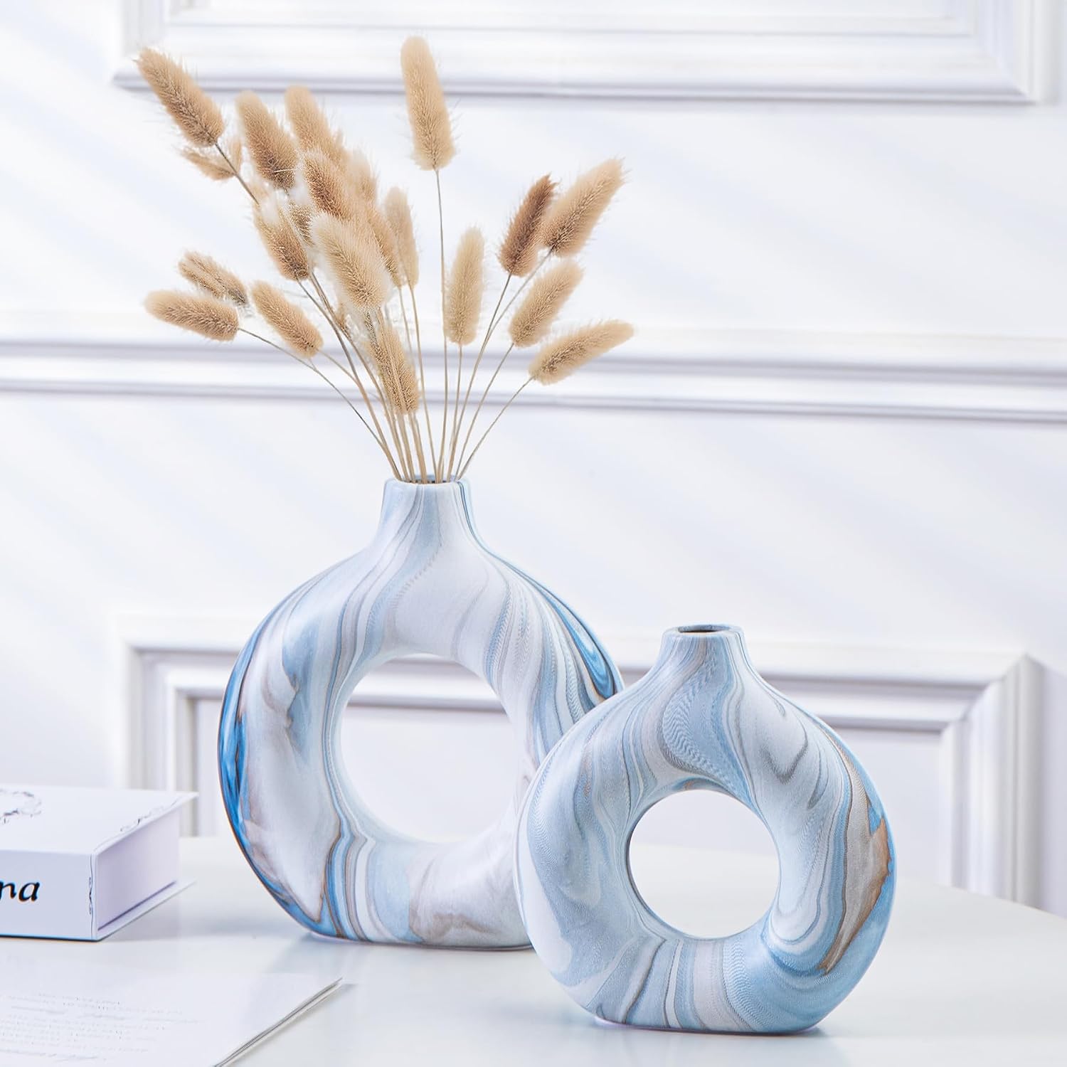 Ceramic Vases / Blue Ceramic Vases / Blue Ocean 02 / Set of 2
