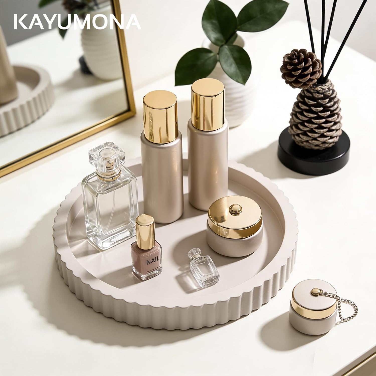 Modern Decorative Tray / Gray Beige