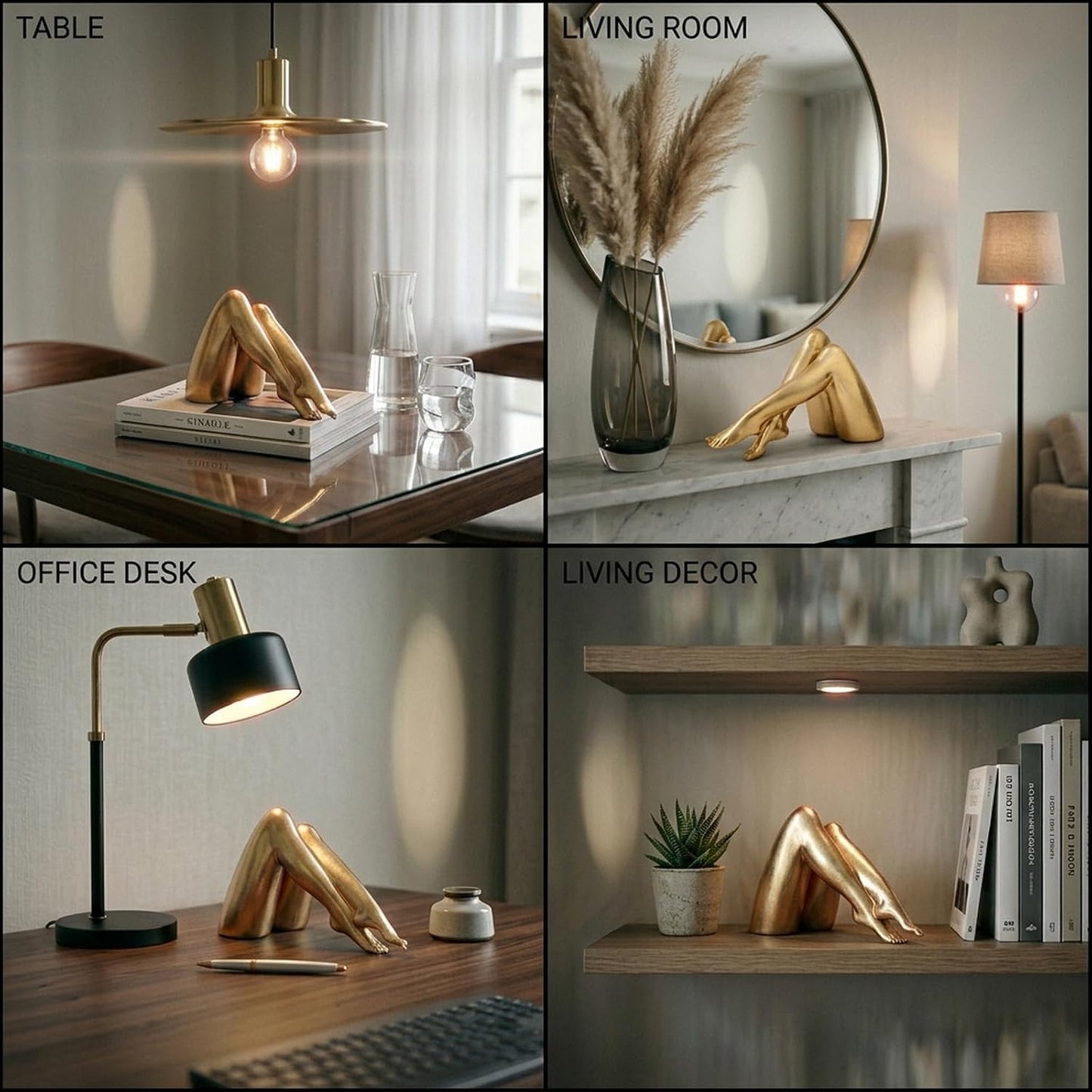 Hand-Applied Leaf Finish Type / Side-lying Legs / Gold