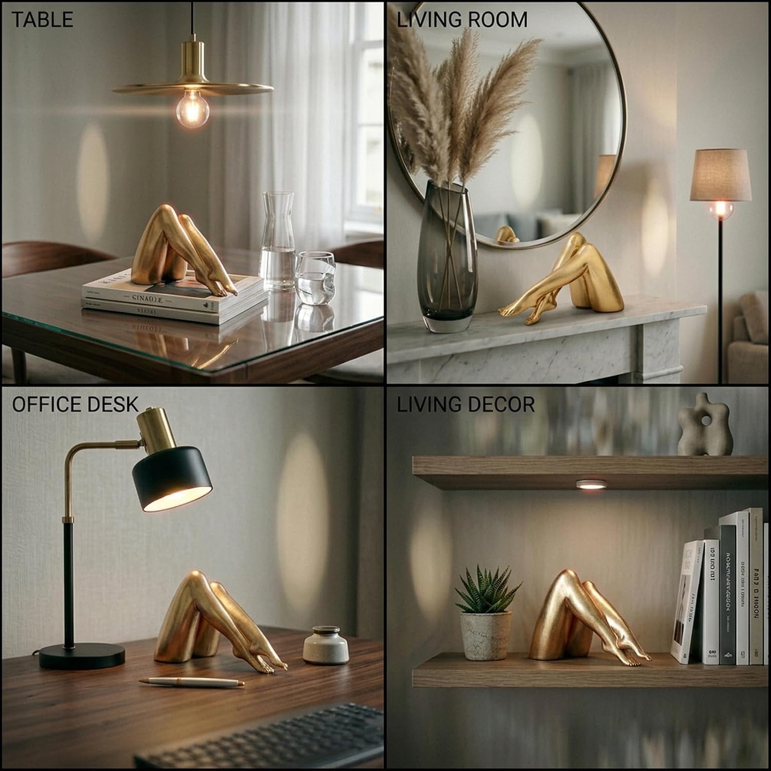 Hand-Applied Leaf Finish Type / Side-lying Legs / Gold