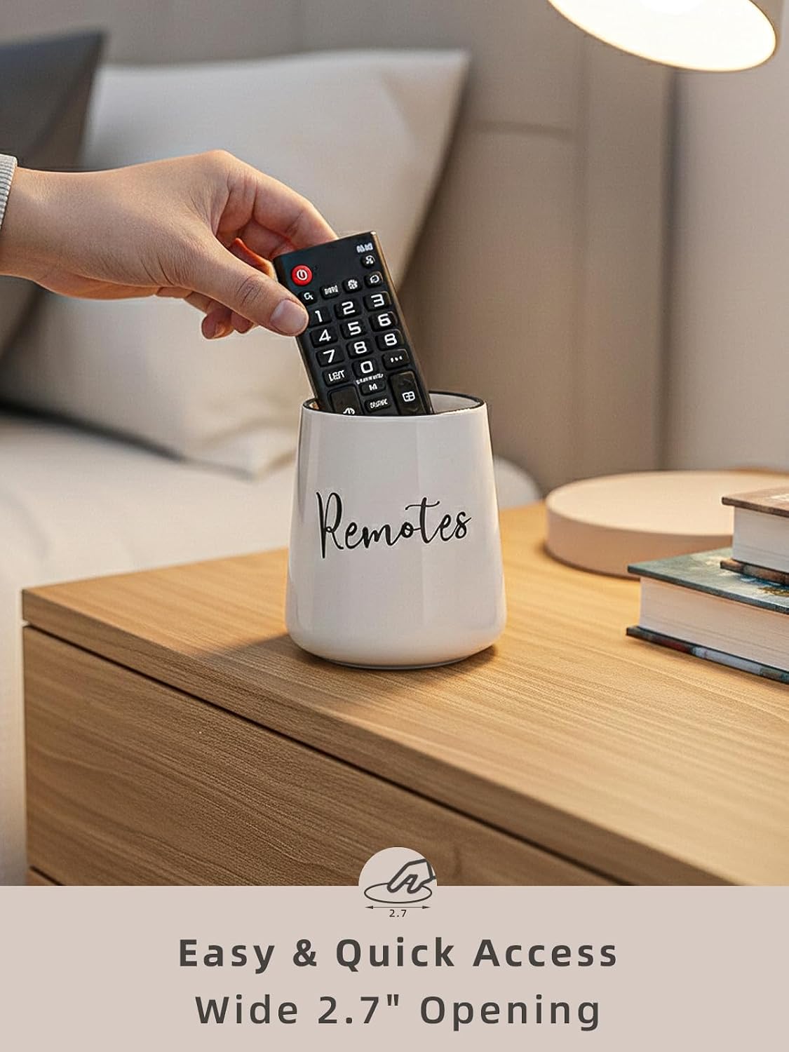 Ceramic Remote Control Holder / White